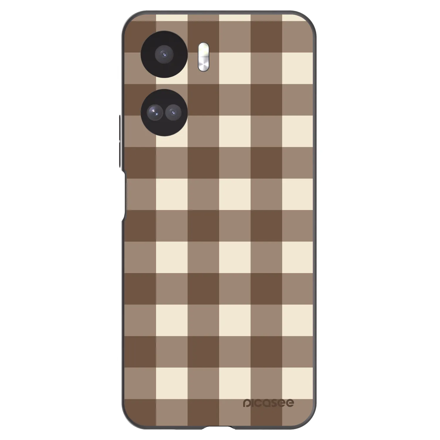 Picasee Μαύρη θήκη σιλικόνης για Honor 90 Lite 5G - Brown grid