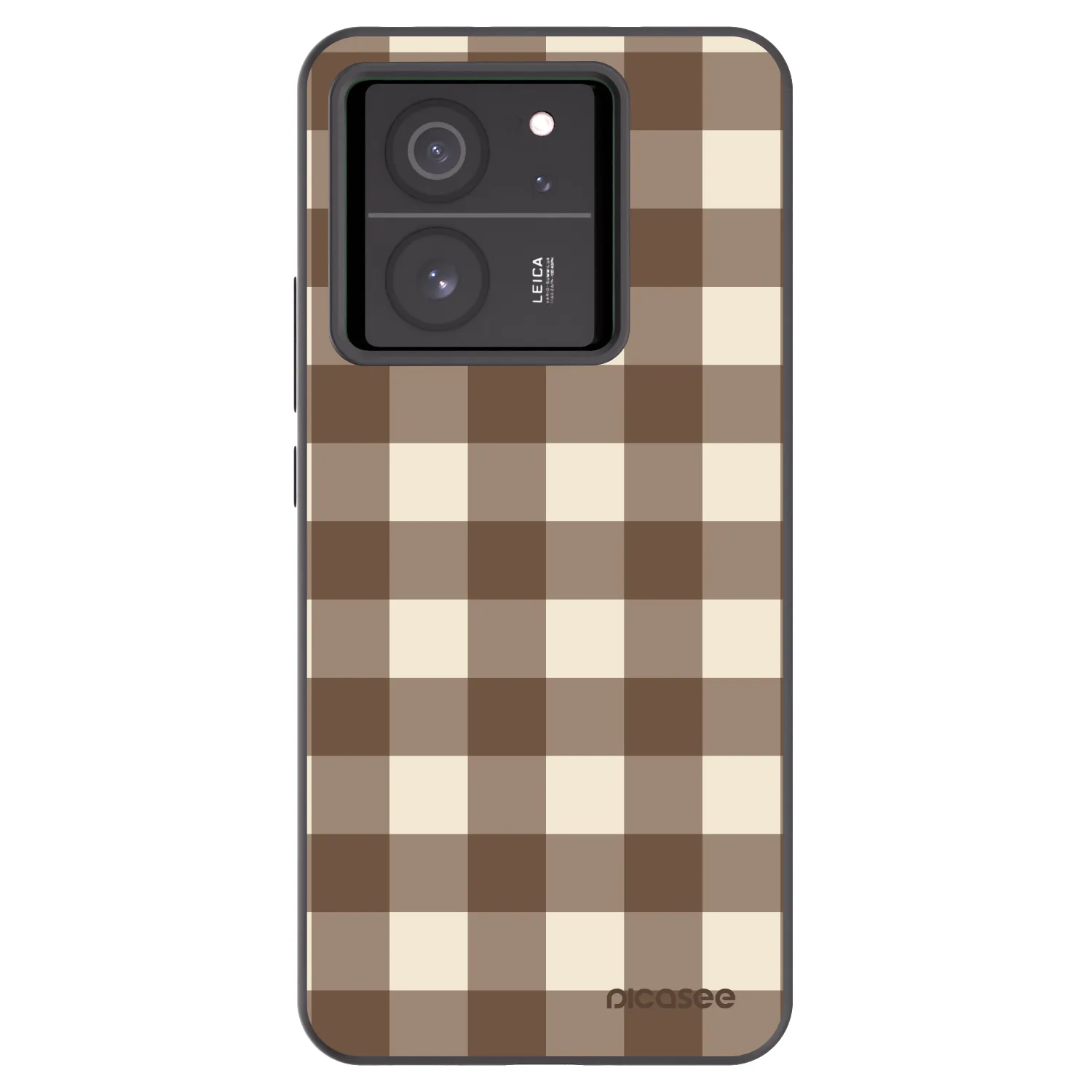 Picasee Μαύρη θήκη σιλικόνης για Xiaomi 13T Pro - Brown grid