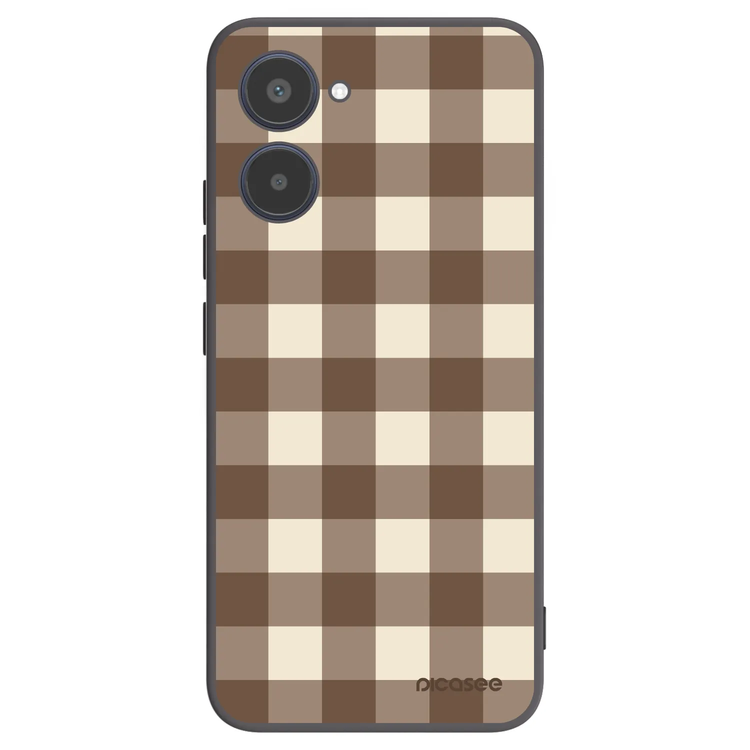 Picasee Μαύρη θήκη σιλικόνης για Realme 10 4G - Brown grid