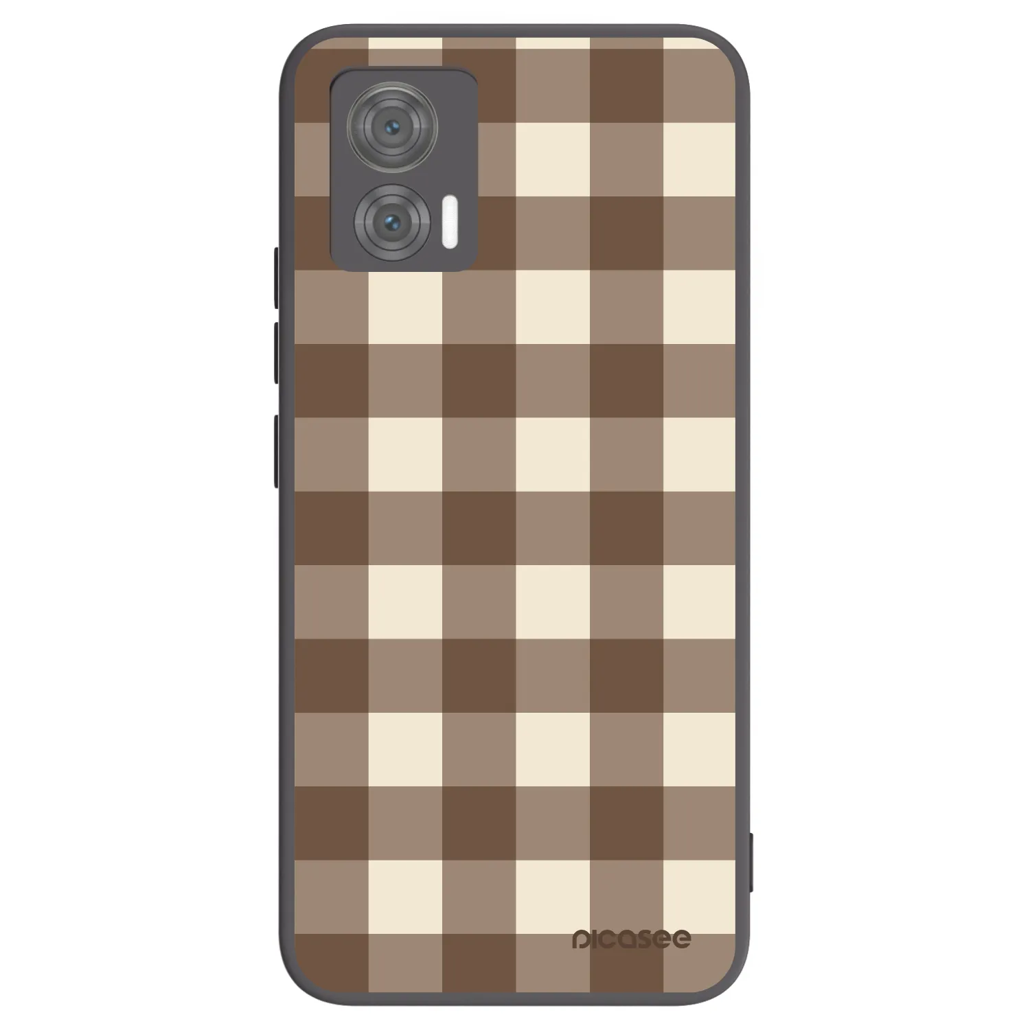 Picasee Μαύρη θήκη σιλικόνης για Motorola Edge 30 Neo - Brown grid