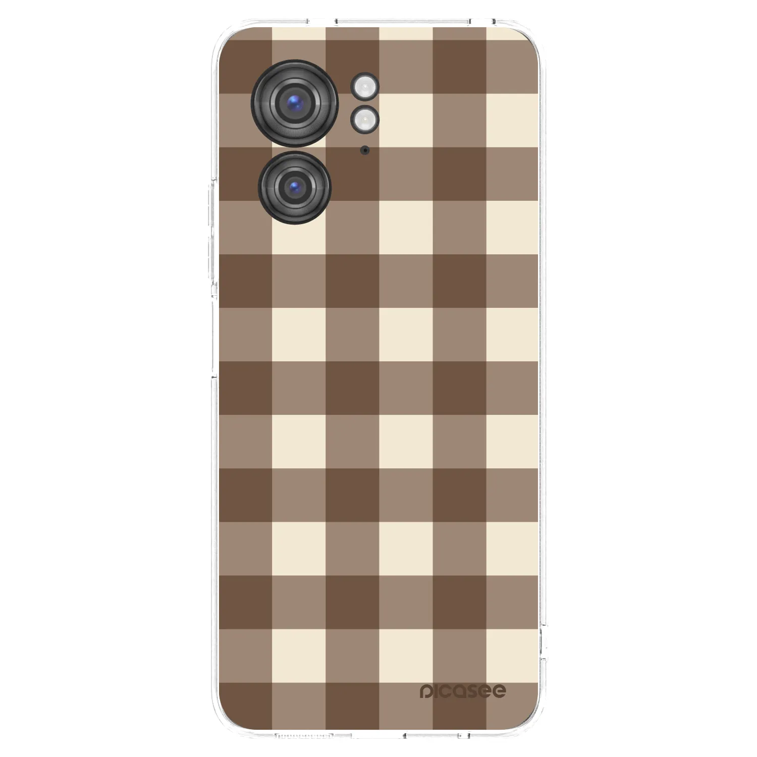 Picasee διαφανής θήκη σιλικόνης Motorola Edge 40 - Brown grid