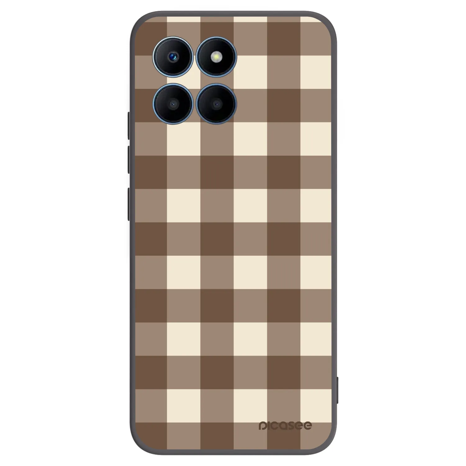 Picasee Μαύρη θήκη σιλικόνης για Honor 70 Lite - Brown grid