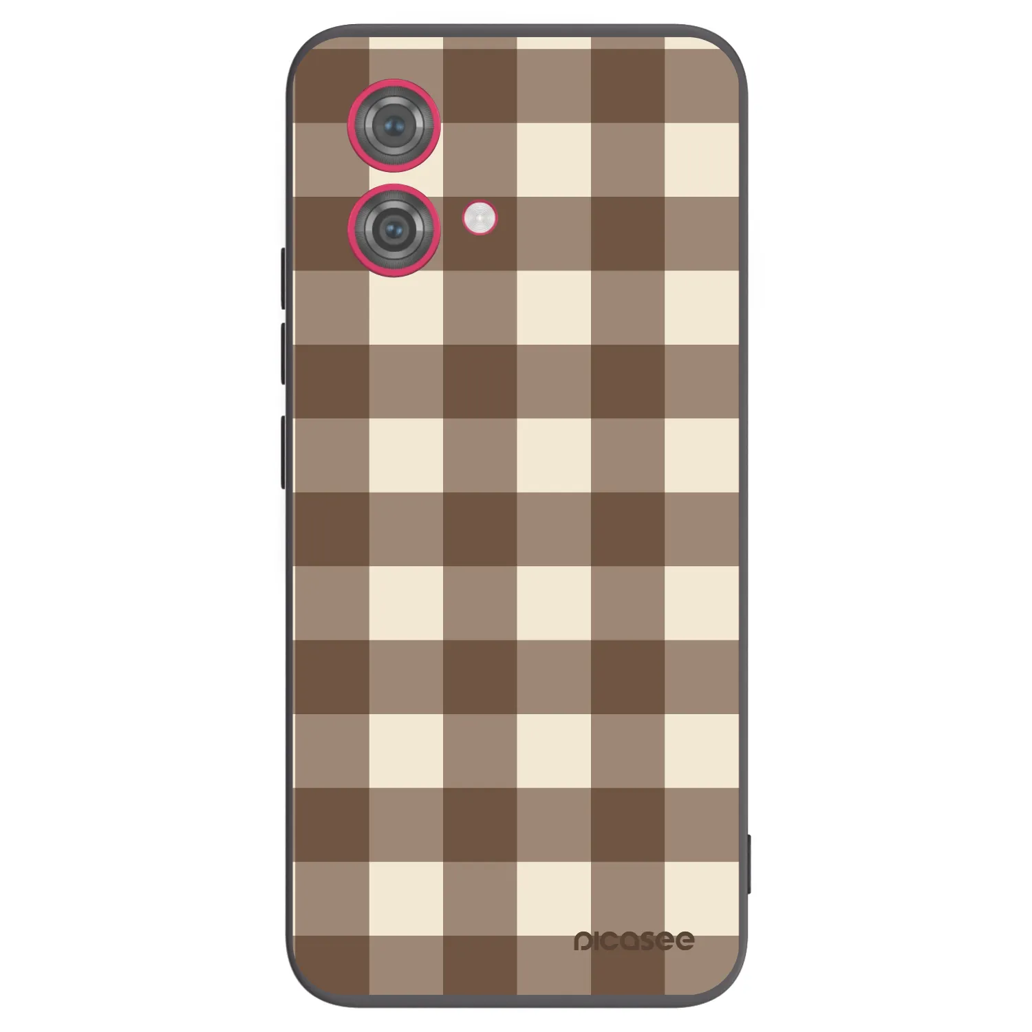 Picasee Μαύρη θήκη σιλικόνης για Motorola Moto G84 5G - Brown grid