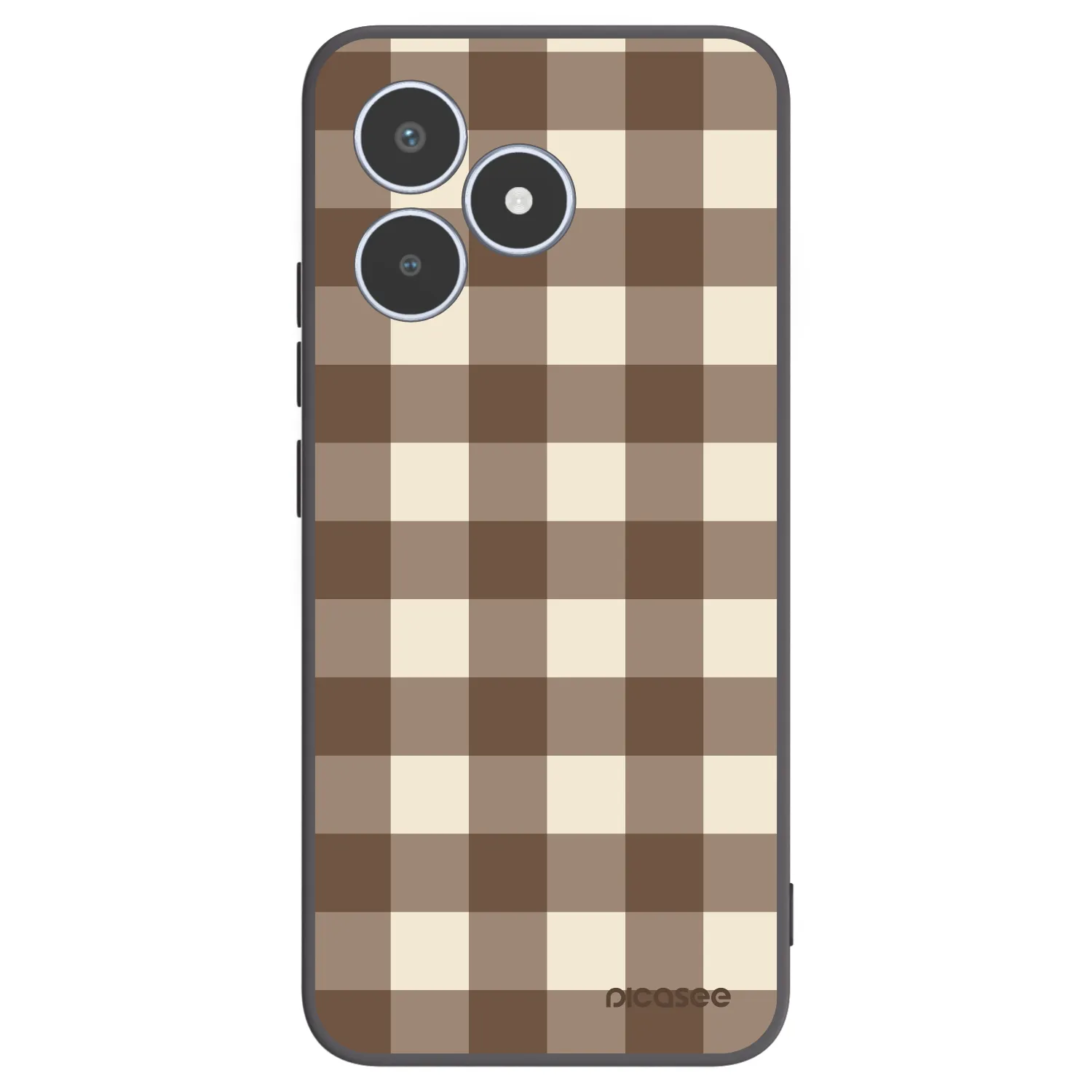 Picasee Μαύρη θήκη σιλικόνης για Realme C53 - Brown grid