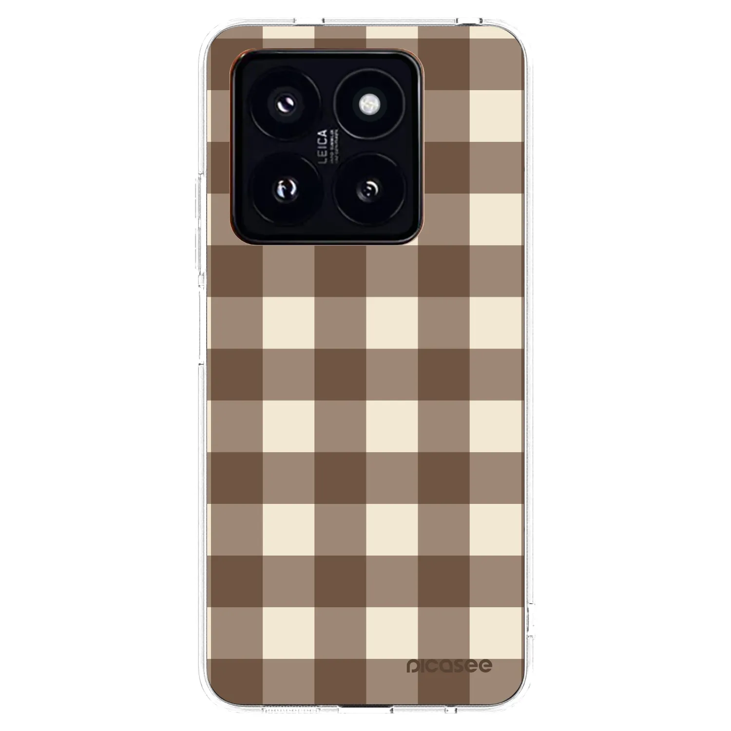 Picasee διαφανής θήκη σιλικόνης Xiaomi 14 Pro - Brown grid