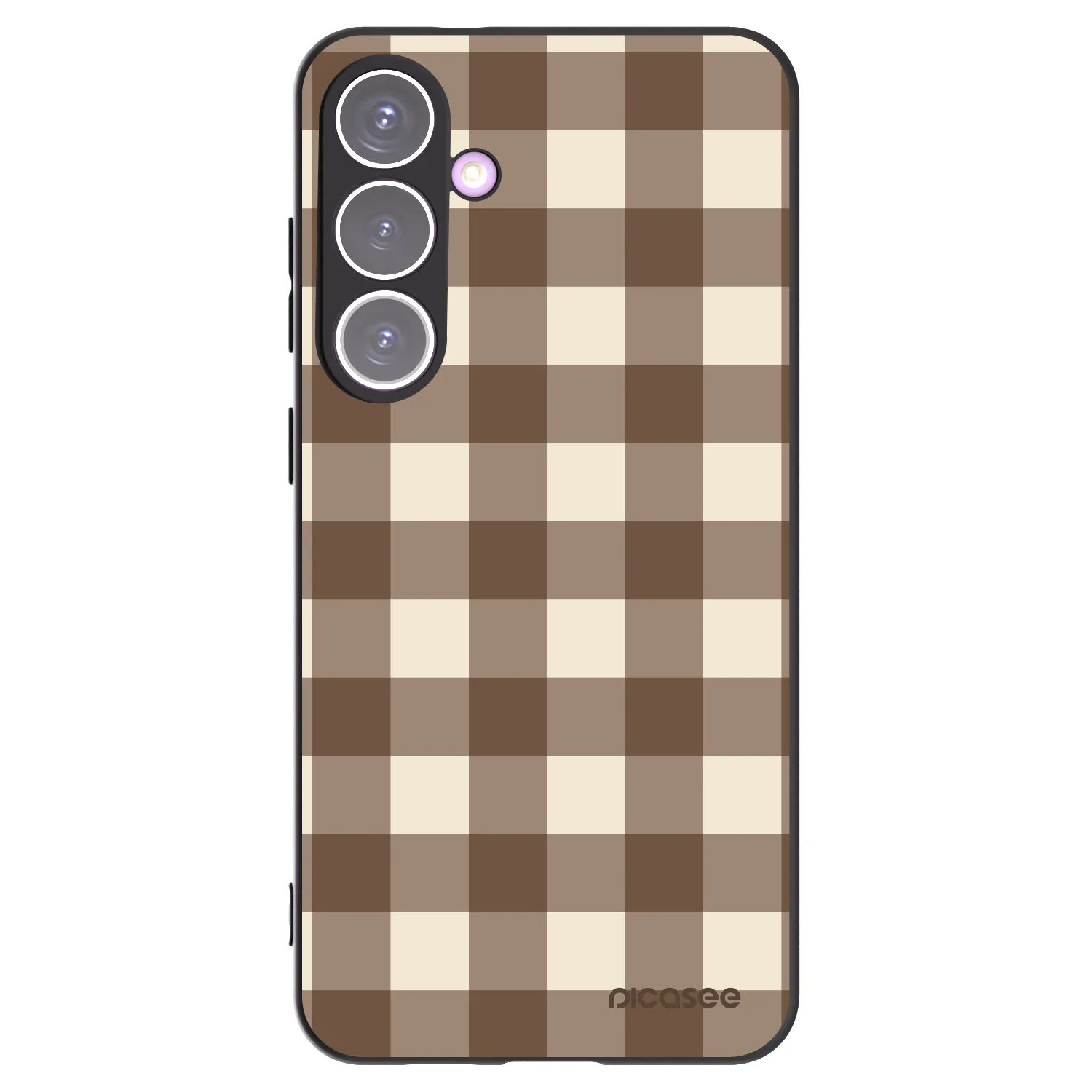 Picasee Μαύρη θήκη σιλικόνης για Samsung Galaxy S24+ S926B 5G - Brown grid