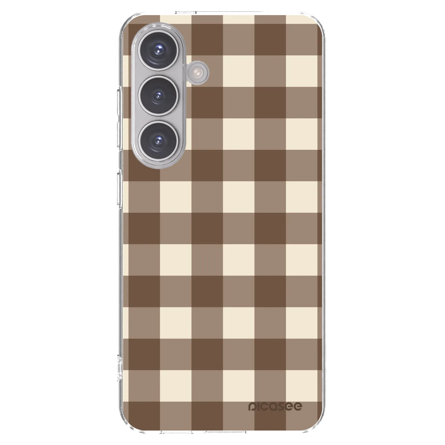 Picasee διαφανής θήκη σιλικόνης Samsung Galaxy S24 S921B 5G - Brown grid