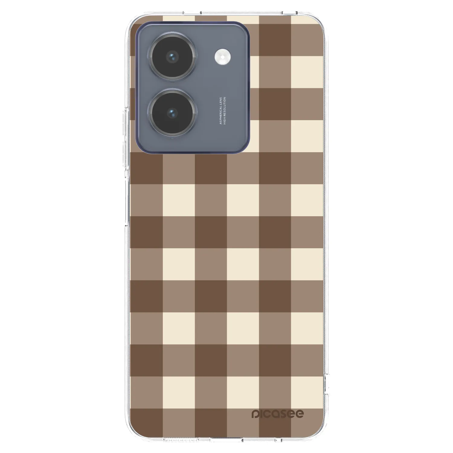 Picasee διαφανής θήκη σιλικόνης Vivo Y36 4G - Brown grid