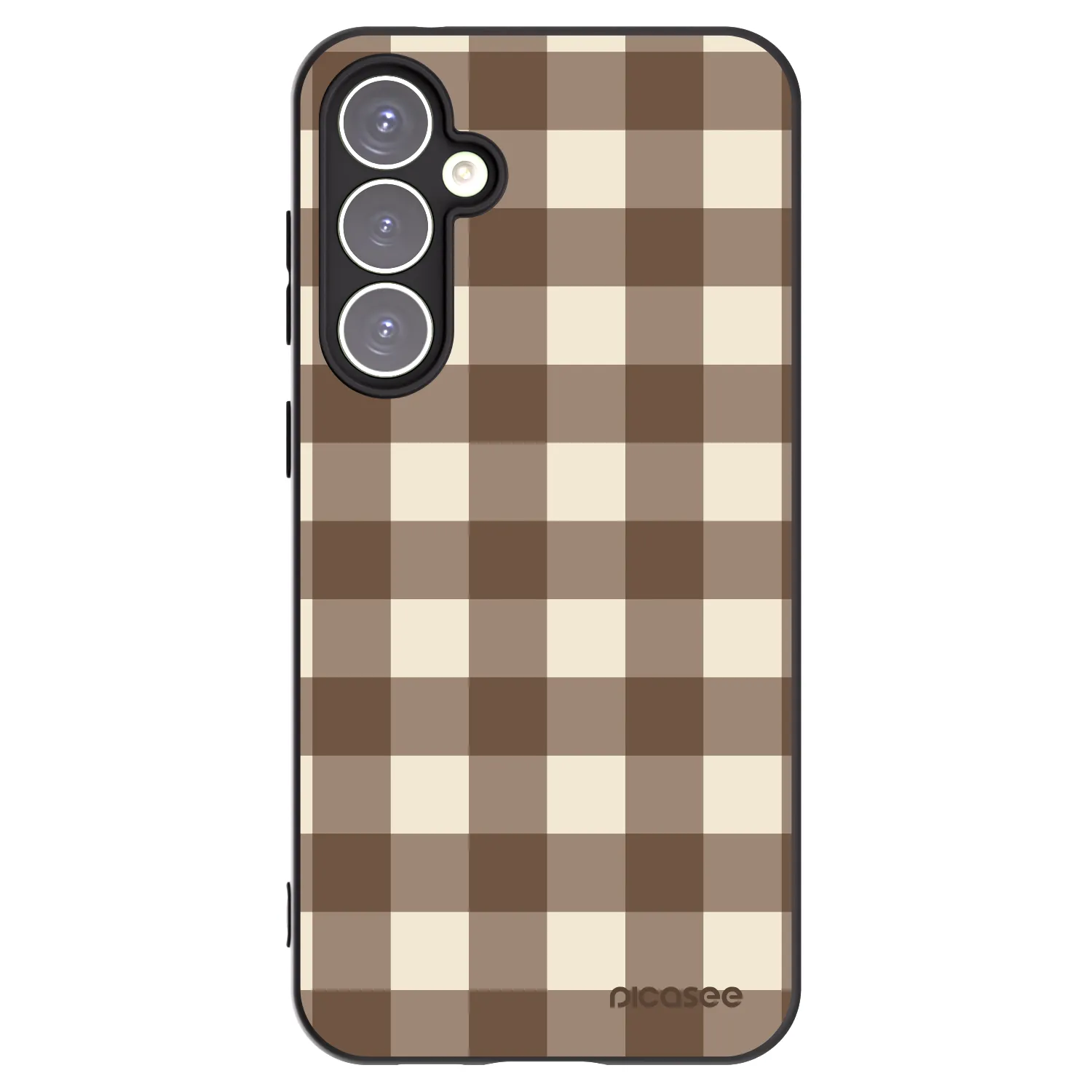 Picasee Μαύρη θήκη σιλικόνης για Samsung Galaxy S23 FE S711B - Brown grid
