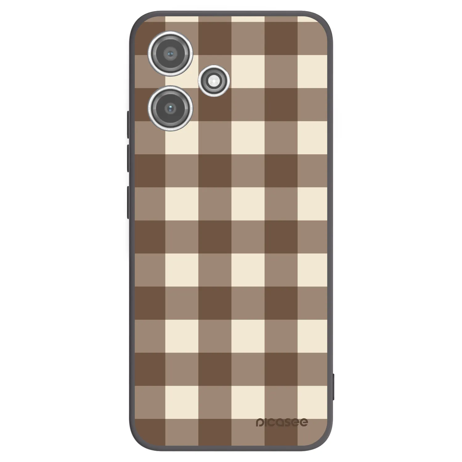 Picasee Μαύρη θήκη σιλικόνης για Xiaomi Redmi 12 5G - Brown grid