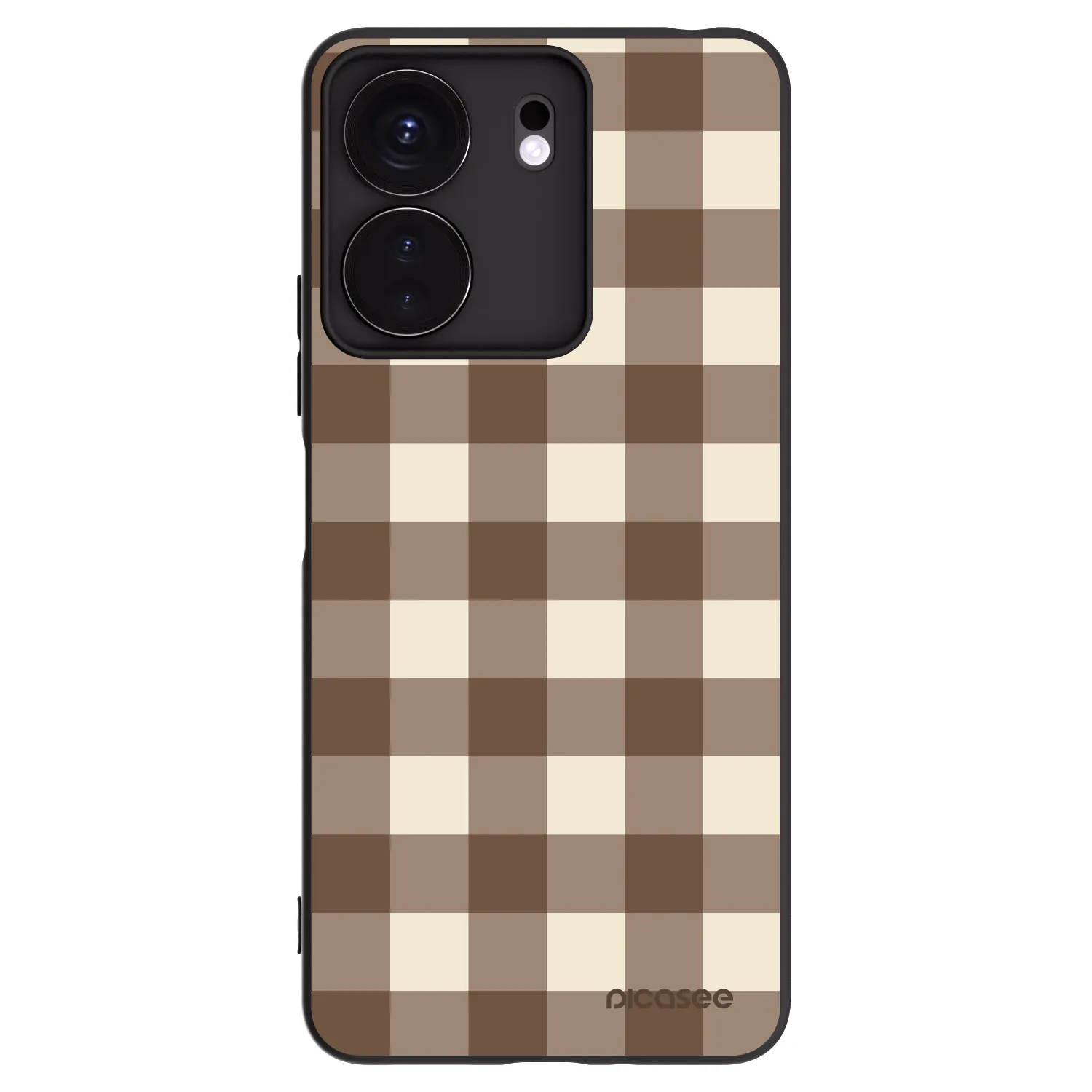 Picasee Μαύρη θήκη σιλικόνης για Xiaomi Redmi 13C 4G - Brown grid