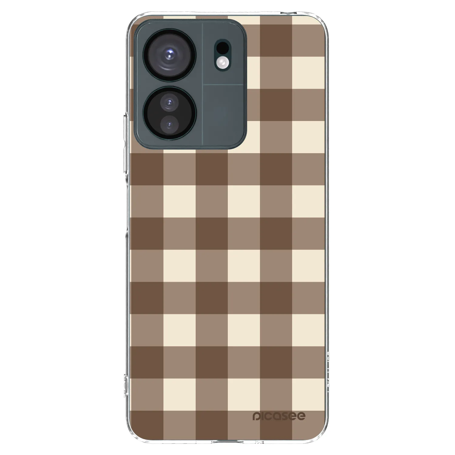 Picasee διαφανής θήκη σιλικόνης Xiaomi Redmi 13C 4G - Brown grid