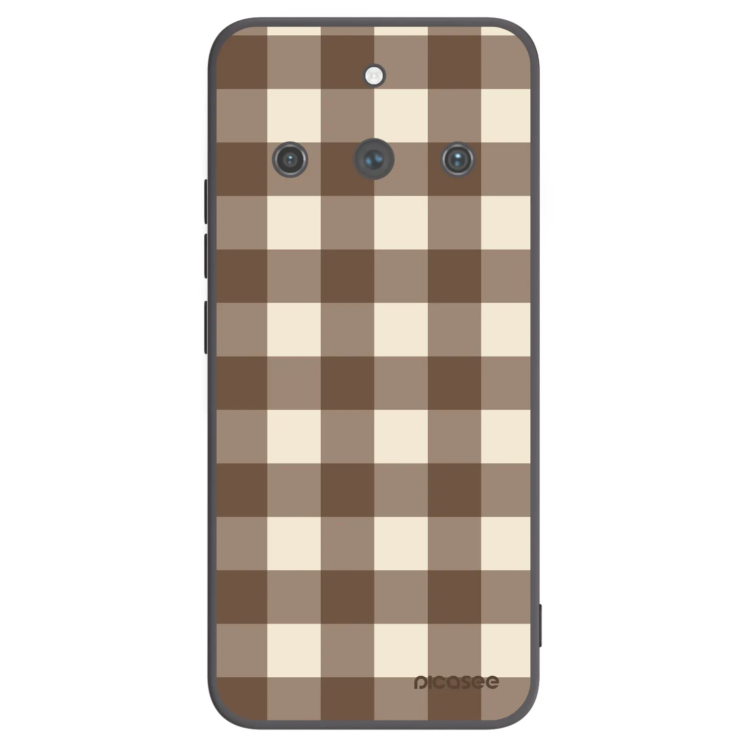 Picasee Μαύρη θήκη σιλικόνης για Realme 11 Pro+ - Brown grid