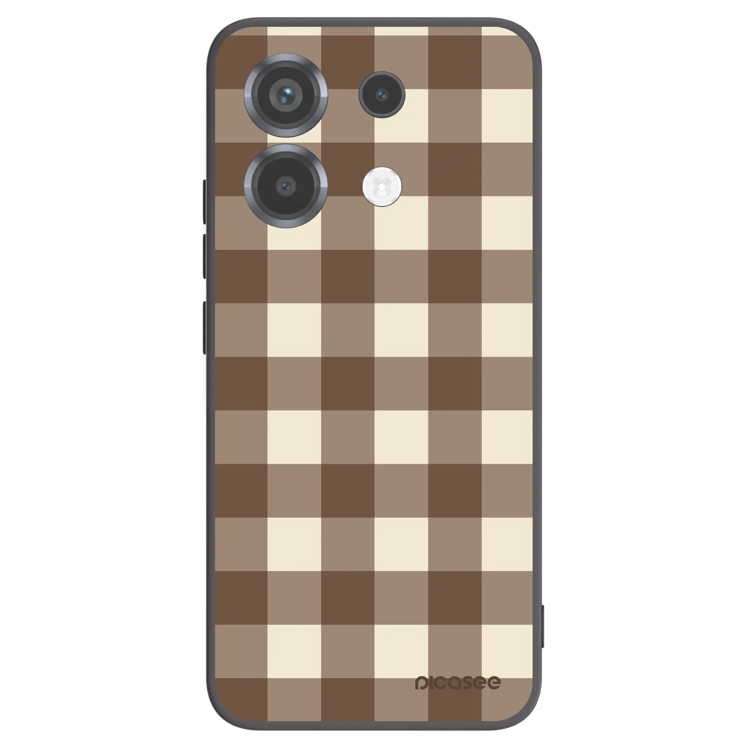 Picasee Μαύρη θήκη σιλικόνης για Xiaomi Poco X6 - Brown grid