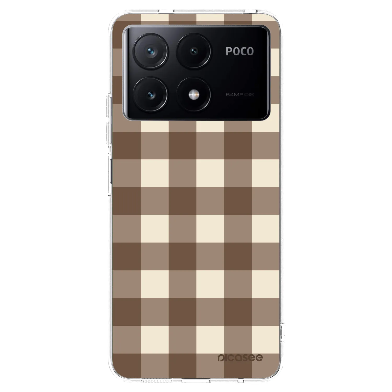Picasee διαφανής θήκη σιλικόνης Xiaomi Poco X6 Pro - Brown grid