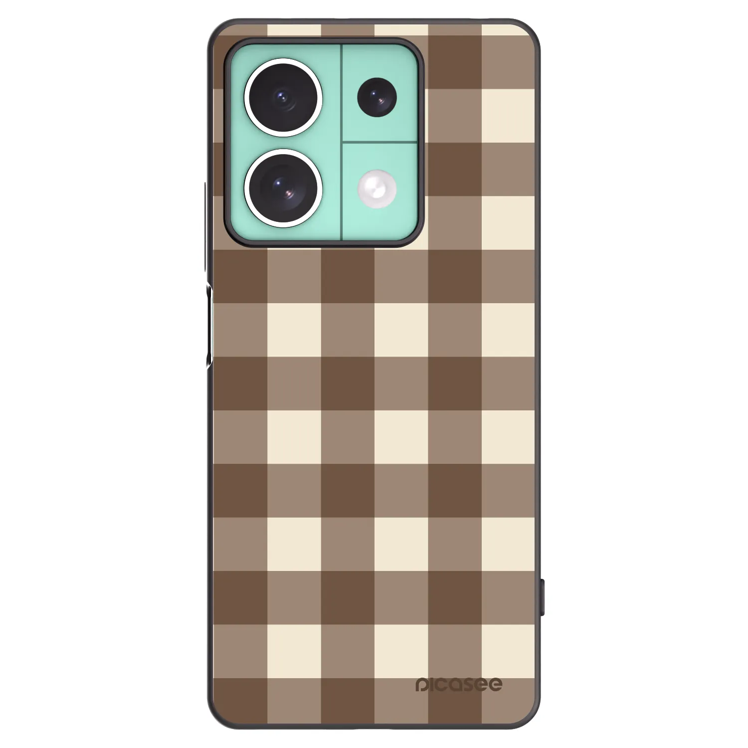 Picasee Μαύρη θήκη σιλικόνης για Xiaomi Redmi Note 13 5G - Brown grid