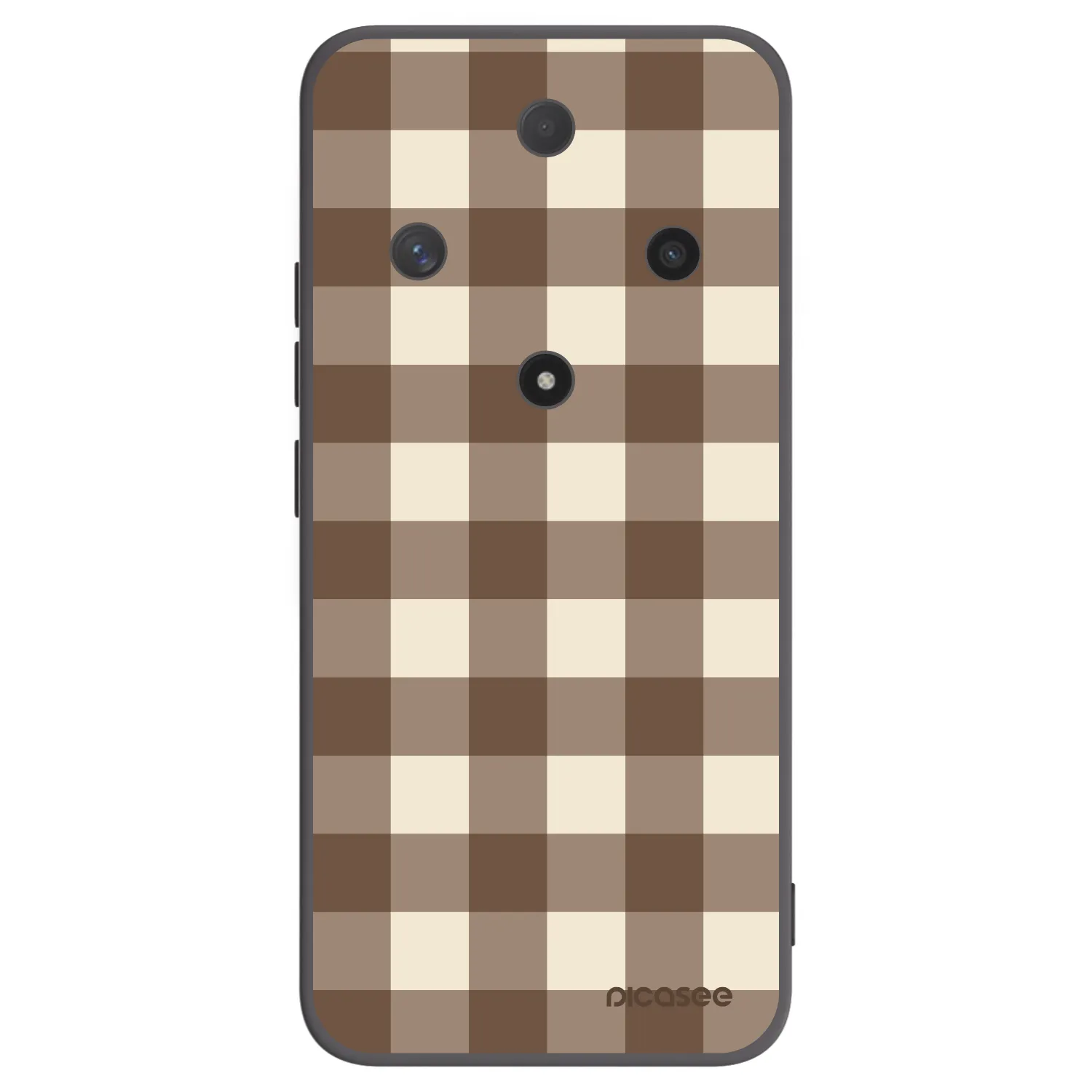 Picasee Μαύρη θήκη σιλικόνης για Honor Magic6 Lite 5G - Brown grid