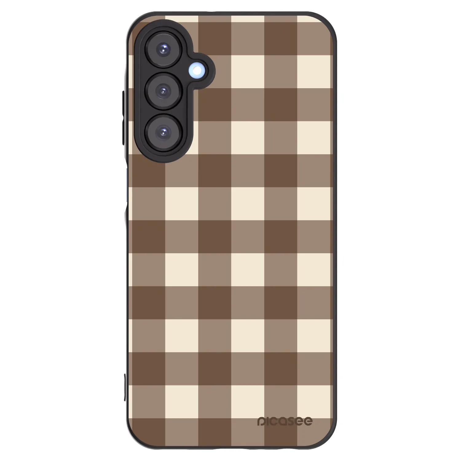 Picasee Μαύρη θήκη σιλικόνης για Samsung Galaxy A25 A256B 5G - Brown grid