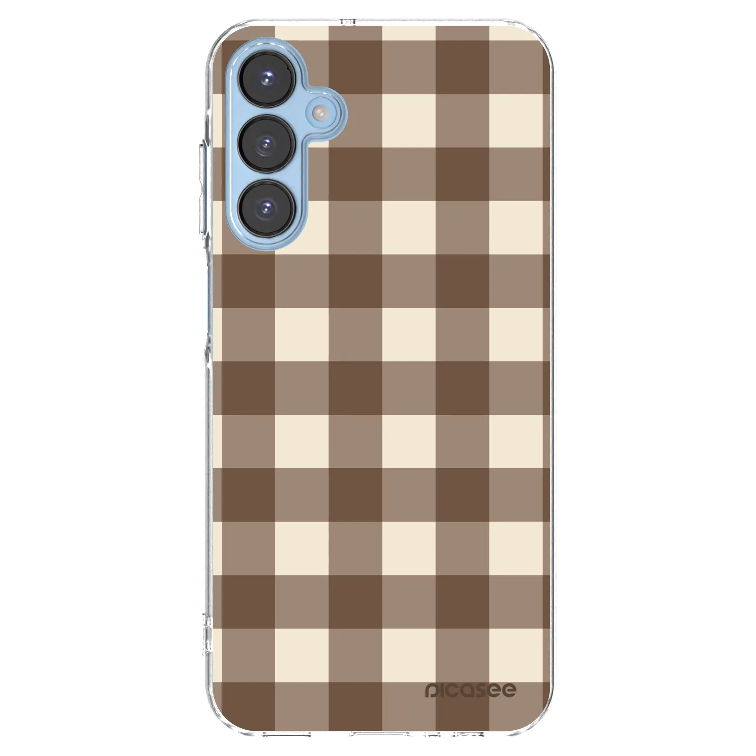 Picasee διαφανής θήκη σιλικόνης Samsung Galaxy A15 A156B 5G - Brown grid
