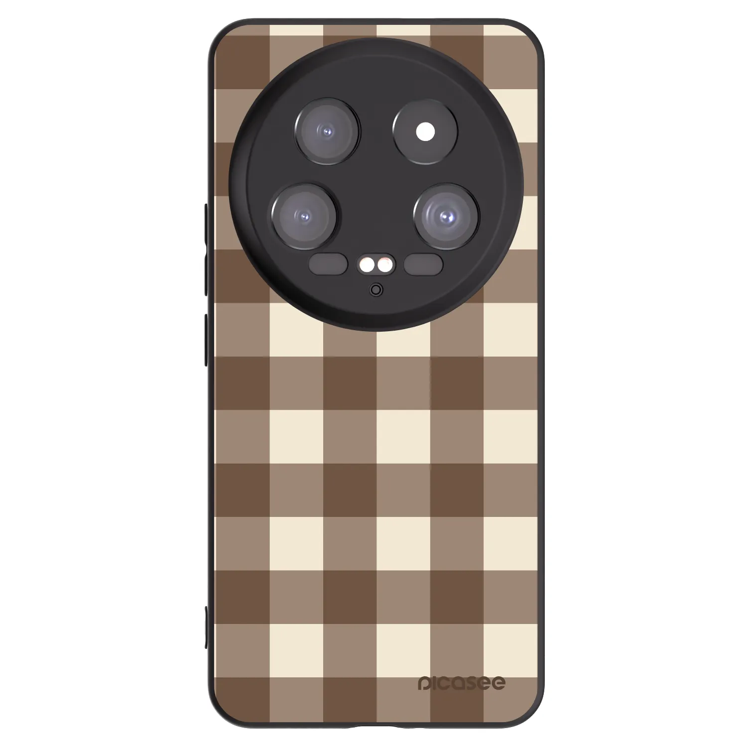 Picasee Μαύρη θήκη σιλικόνης για Xiaomi 14 Ultra - Brown grid