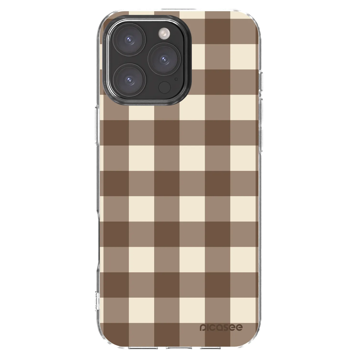 Picasee διαφανής θήκη σιλικόνης Apple iPhone 16 Pro Max - Brown grid