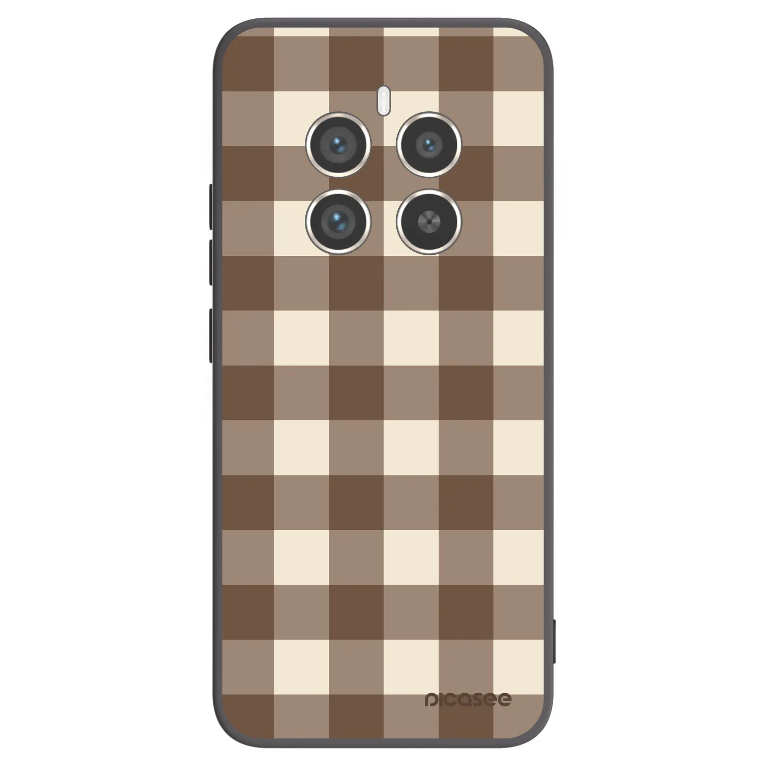 Picasee Μαύρη θήκη σιλικόνης για Realme 12 Pro 5G - Brown grid