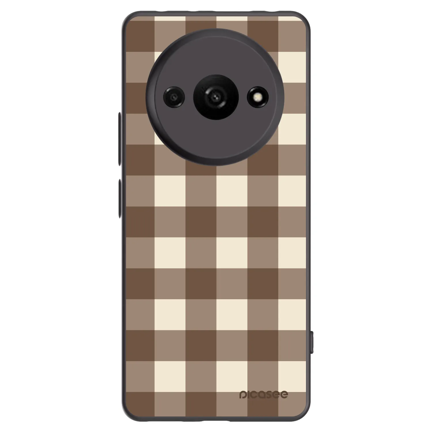 Picasee Μαύρη θήκη σιλικόνης για Xiaomi Redmi A3 - Brown grid