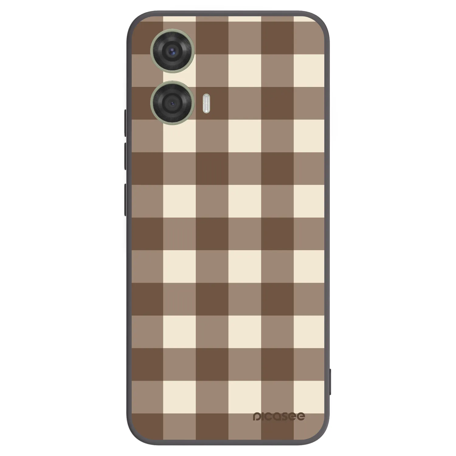 Picasee Μαύρη θήκη σιλικόνης για Motorola Moto G24 - Brown grid