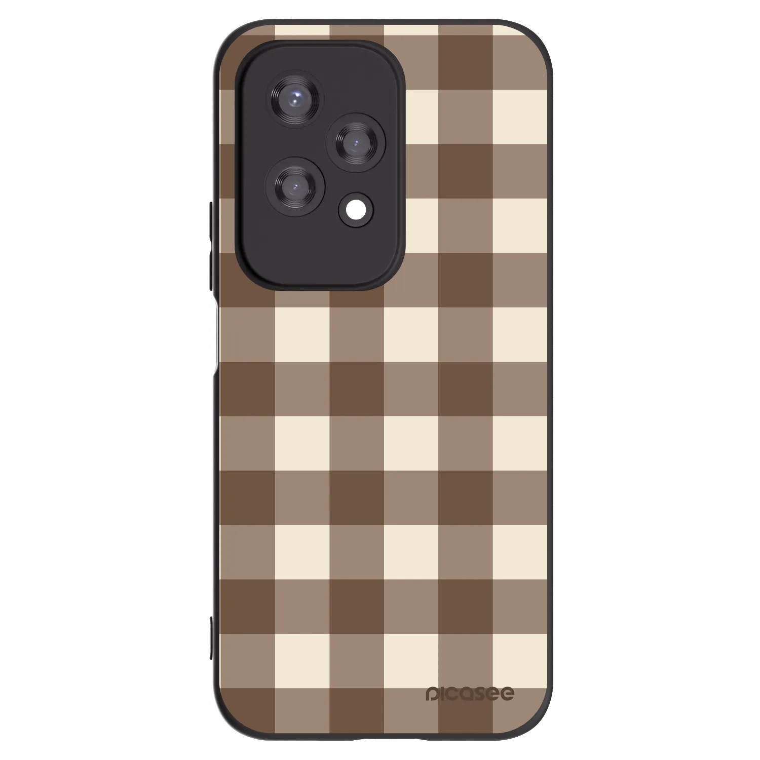 Picasee Μαύρη θήκη σιλικόνης για Honor 200 Lite - Brown grid