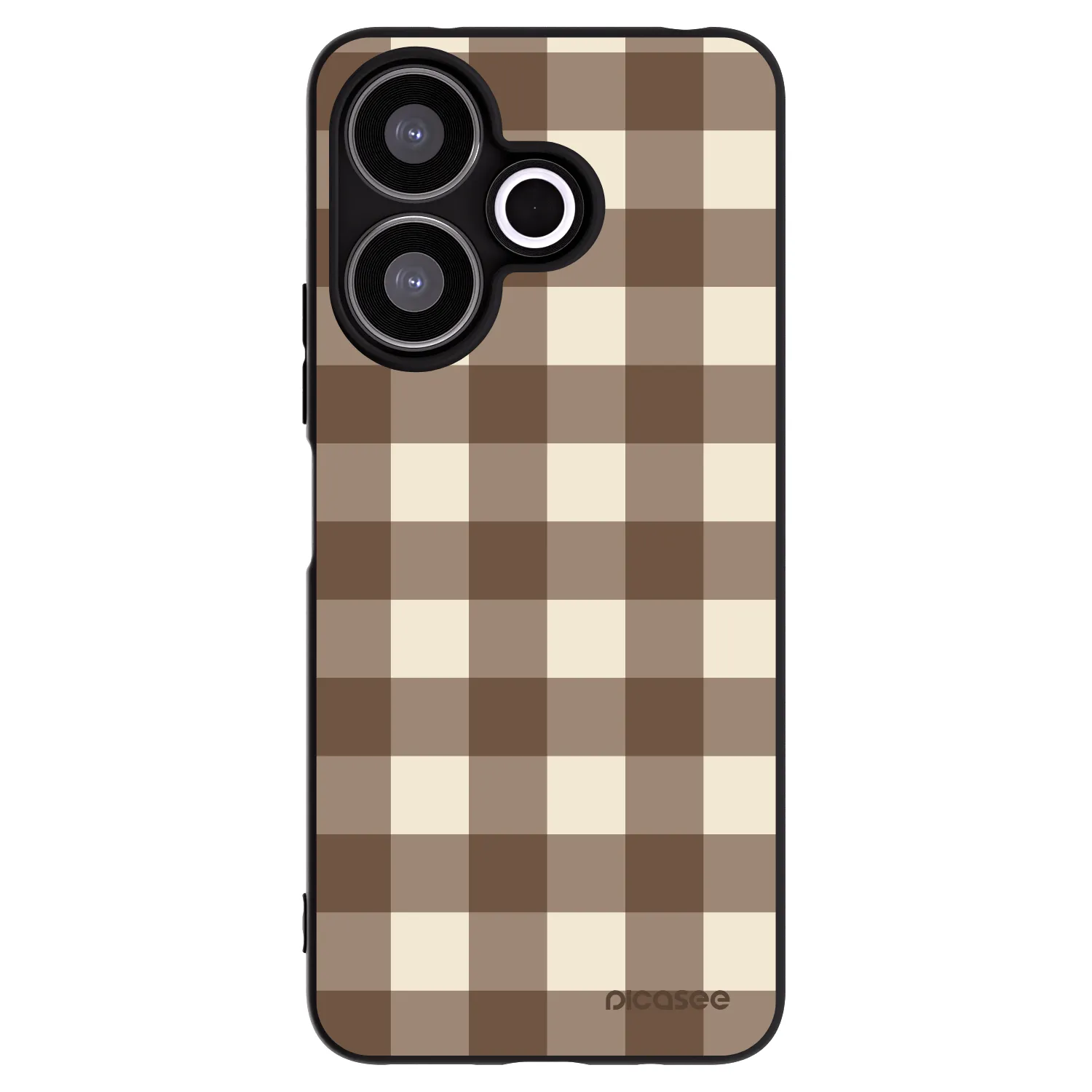 Picasee Μαύρη θήκη σιλικόνης για Xiaomi Redmi 13 4G - Brown grid