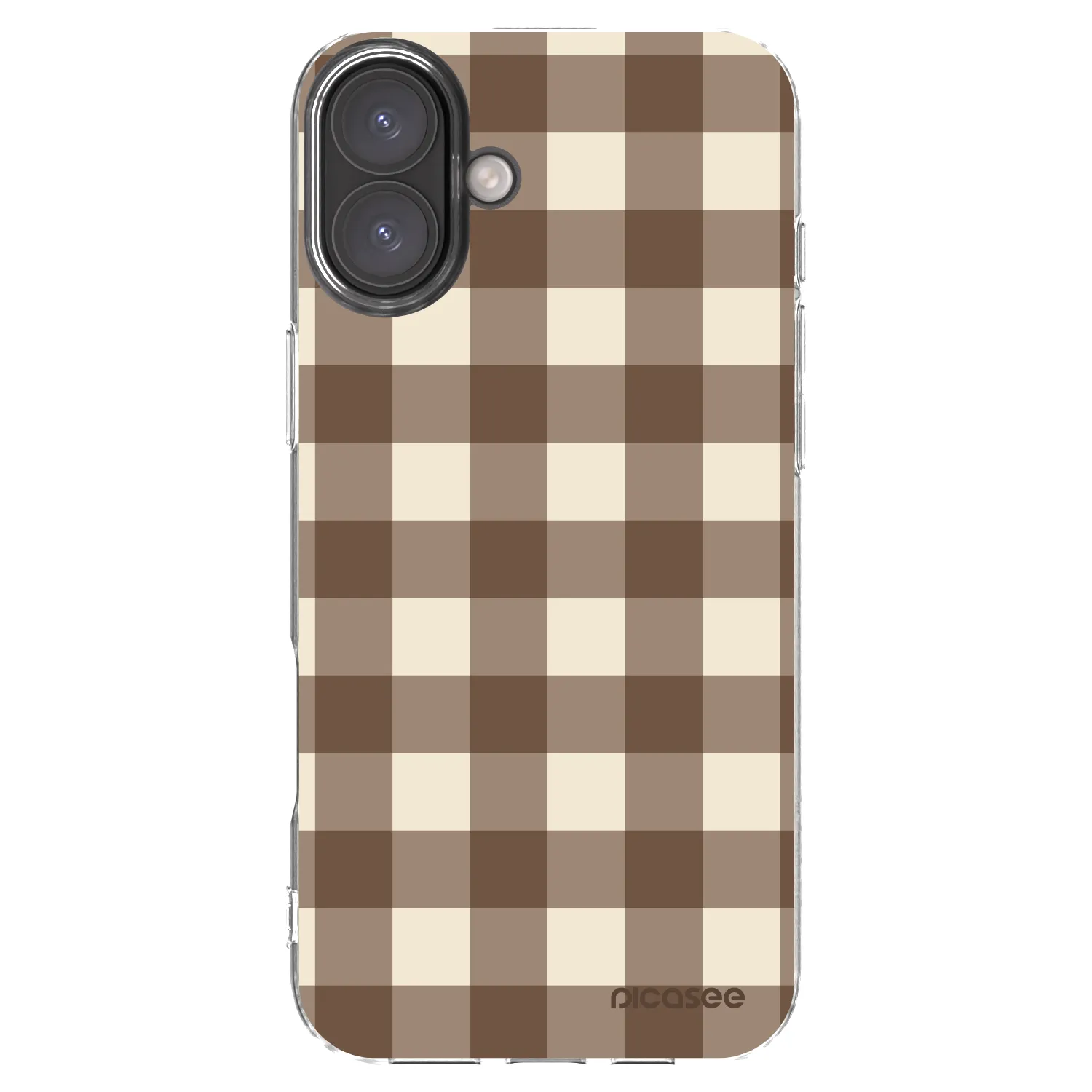 Picasee διαφανής θήκη σιλικόνης Apple iPhone 16 Plus - Brown grid