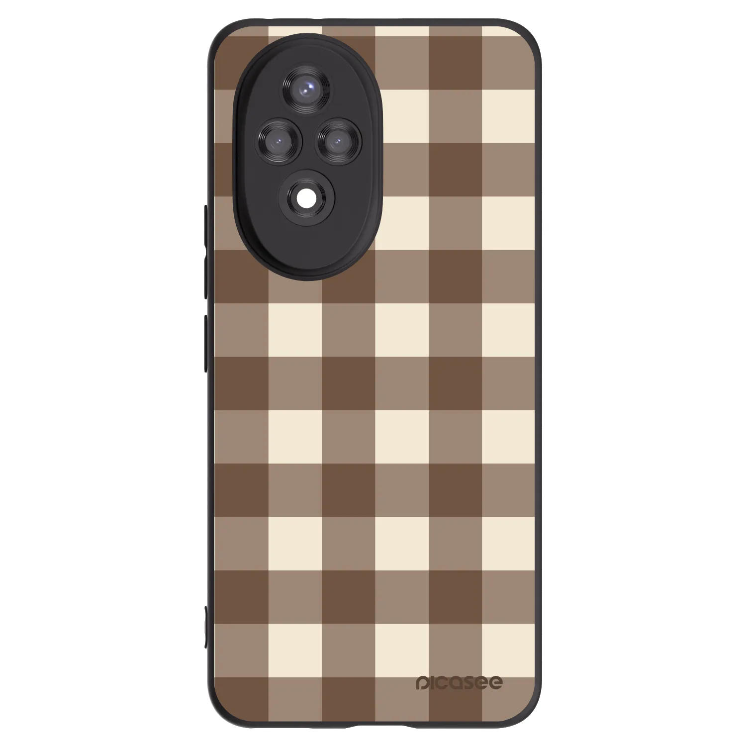 Picasee Μαύρη θήκη σιλικόνης για Honor 200 5G - Brown grid