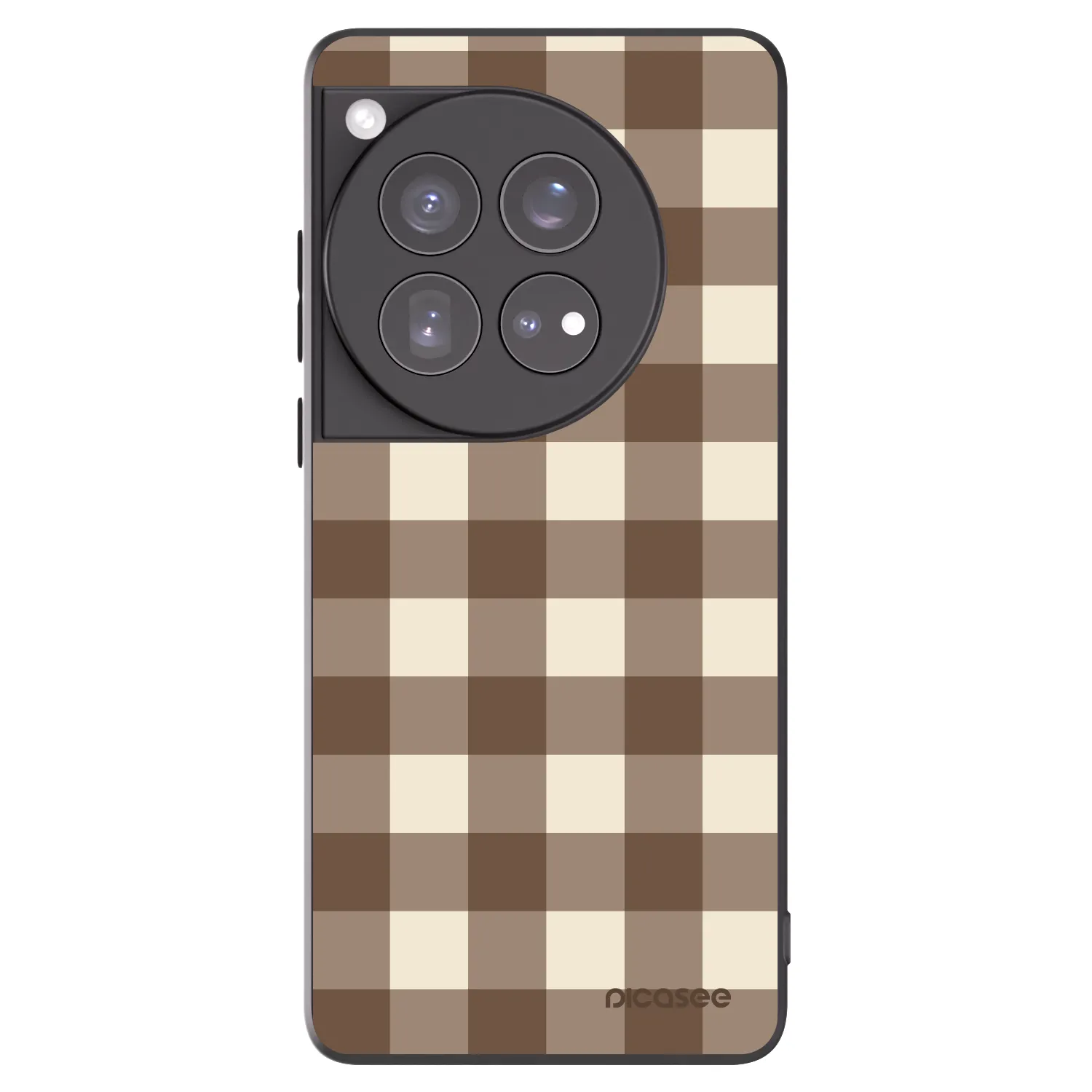 Picasee Μαύρη θήκη σιλικόνης για OnePlus 12 5G - Brown grid
