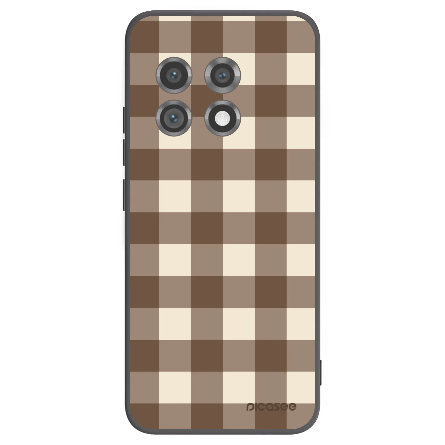 Picasee Μαύρη θήκη σιλικόνης για OnePlus 11 5G - Brown grid
