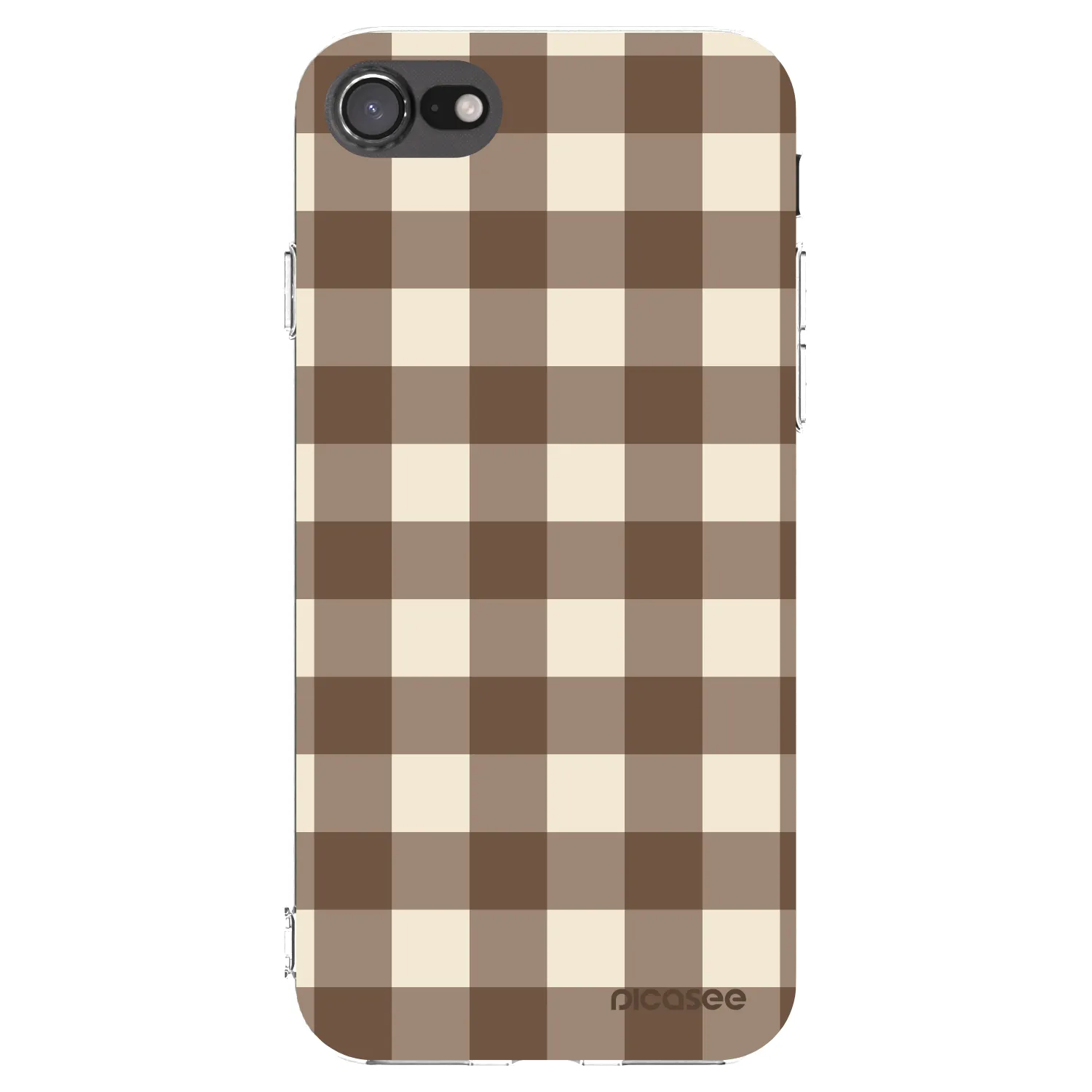 Picasee διαφανής θήκη σιλικόνης Apple iPhone 7 - Brown grid