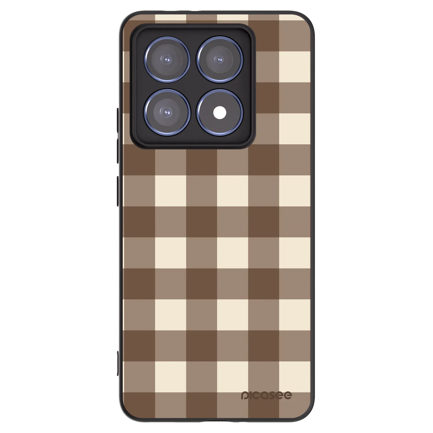 Picasee Μαύρη θήκη σιλικόνης για Xiaomi 14T Pro - Brown grid