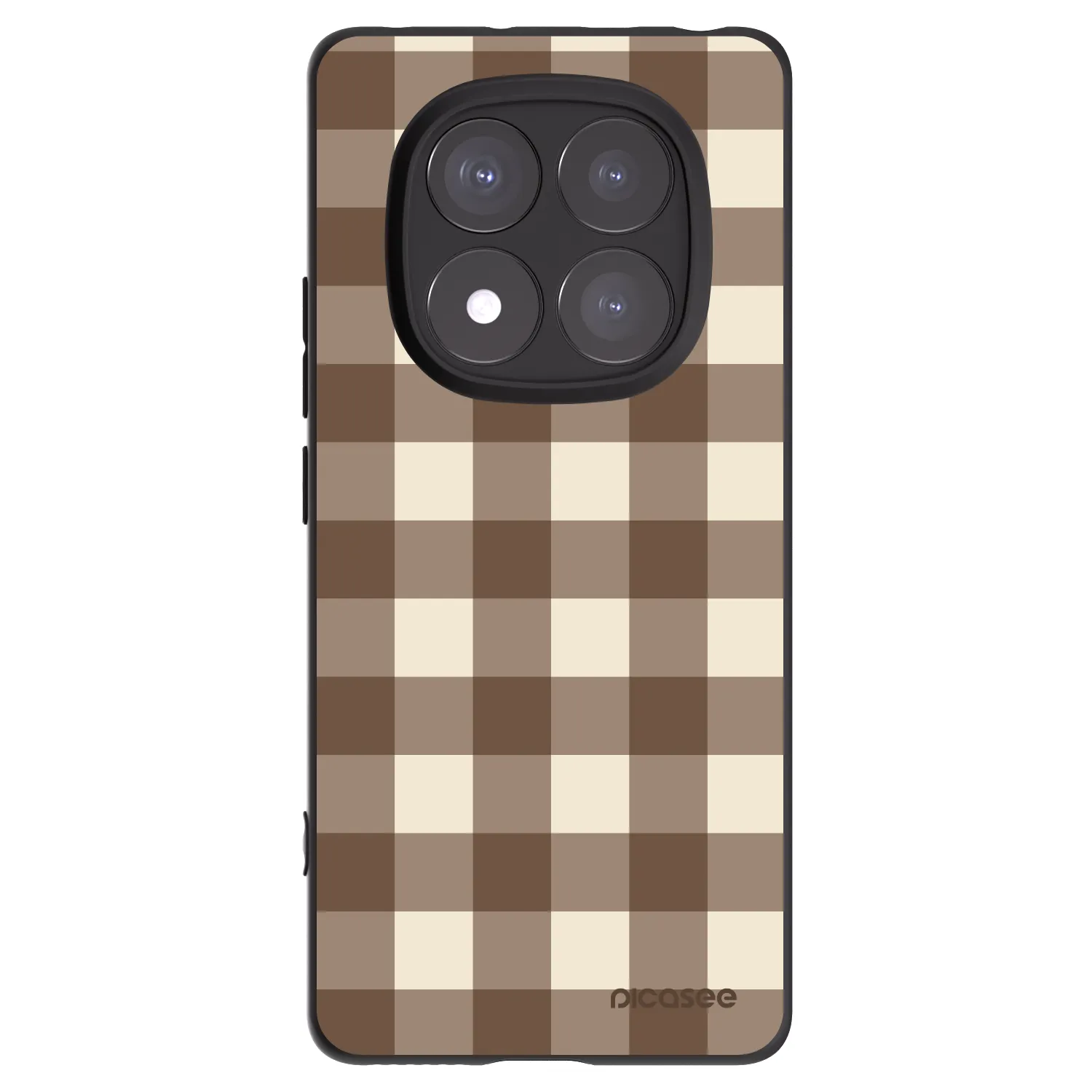 Picasee Μαύρη θήκη σιλικόνης για Xiaomi Redmi Note 14 Pro+ 5G - Brown grid