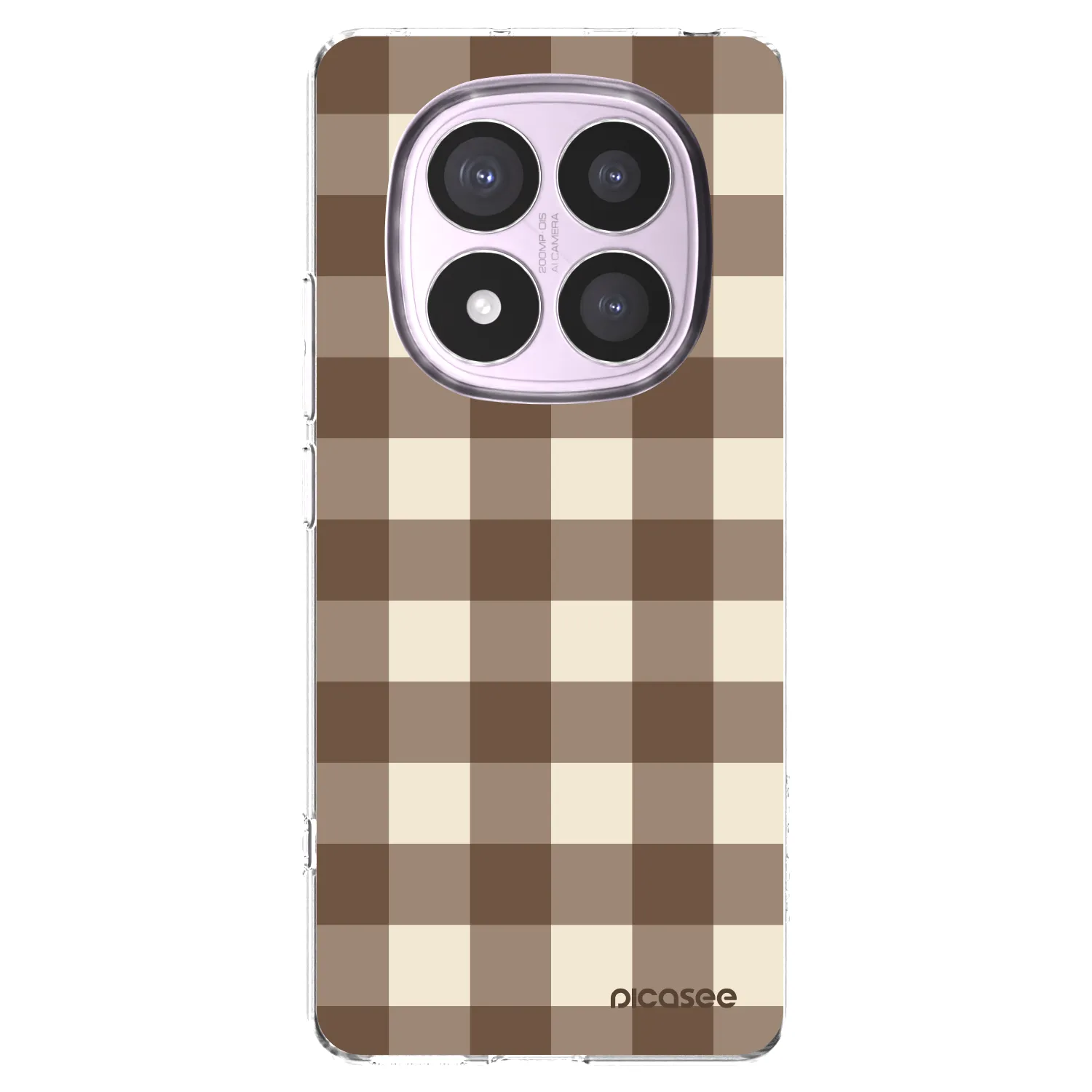 Picasee διαφανής θήκη σιλικόνης Xiaomi Redmi Note 14 Pro 5G - Brown grid