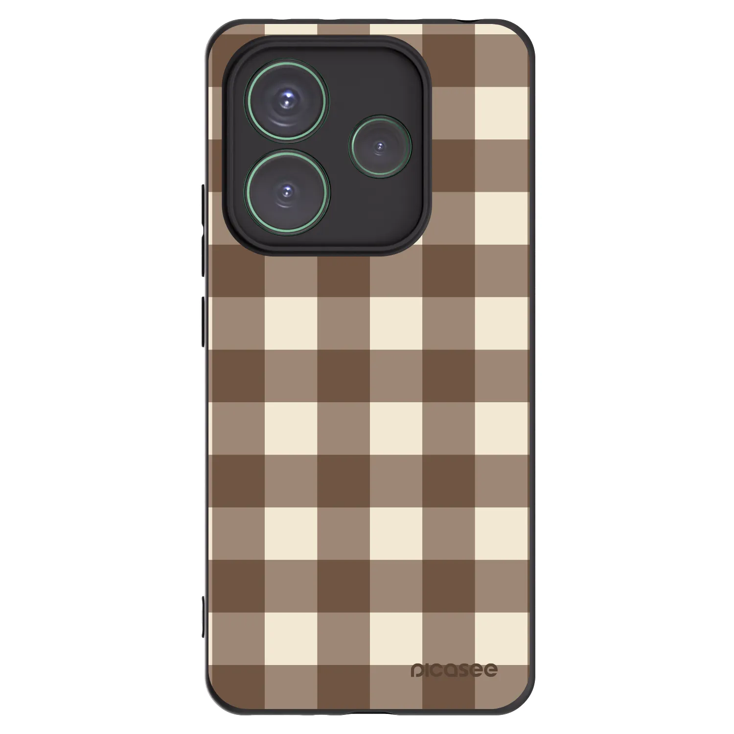 Picasee Μαύρη θήκη σιλικόνης για Xiaomi Redmi Note 14 5G - Brown grid