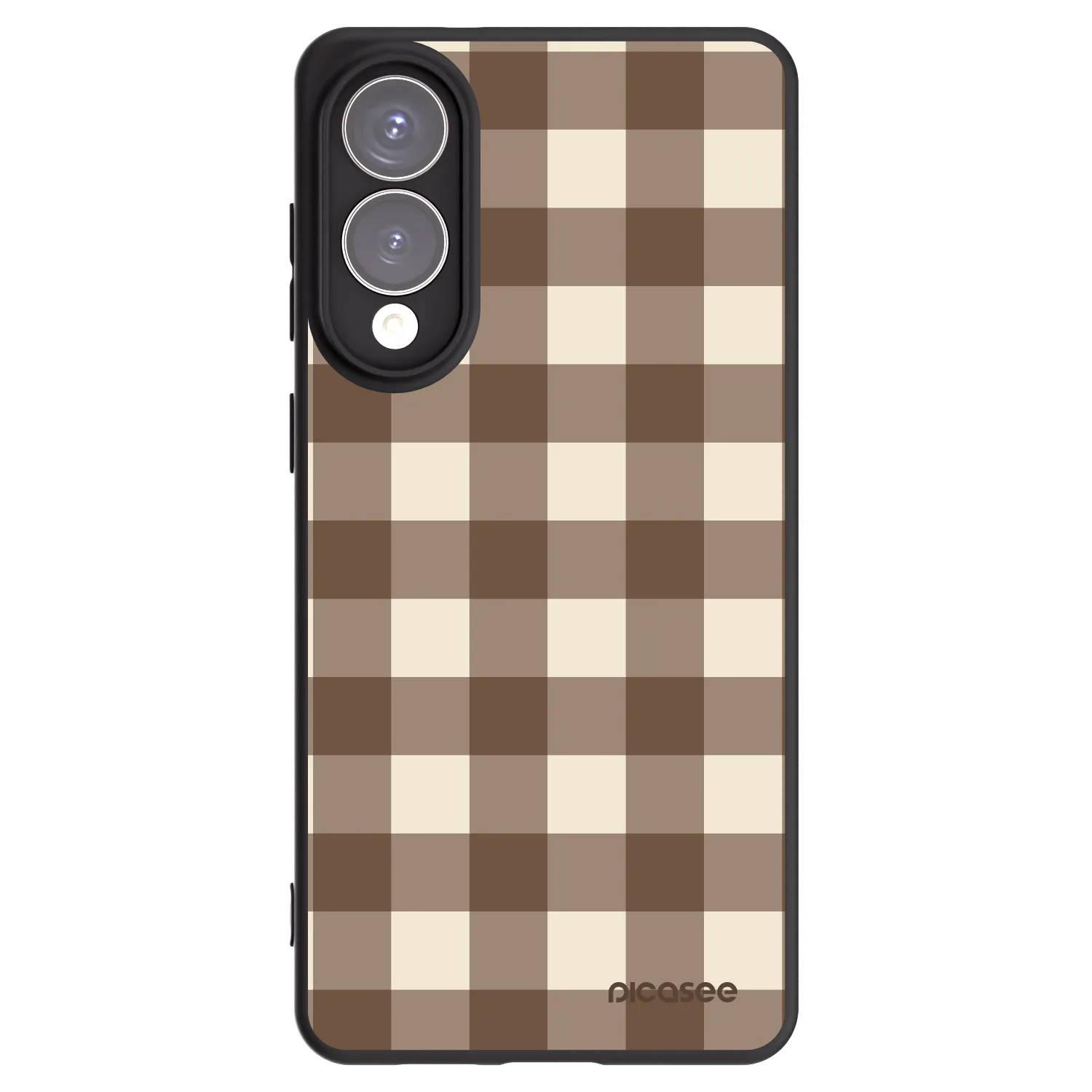 Picasee Μαύρη θήκη σιλικόνης για Samsung Galaxy S25 Edge 5G - Brown grid
