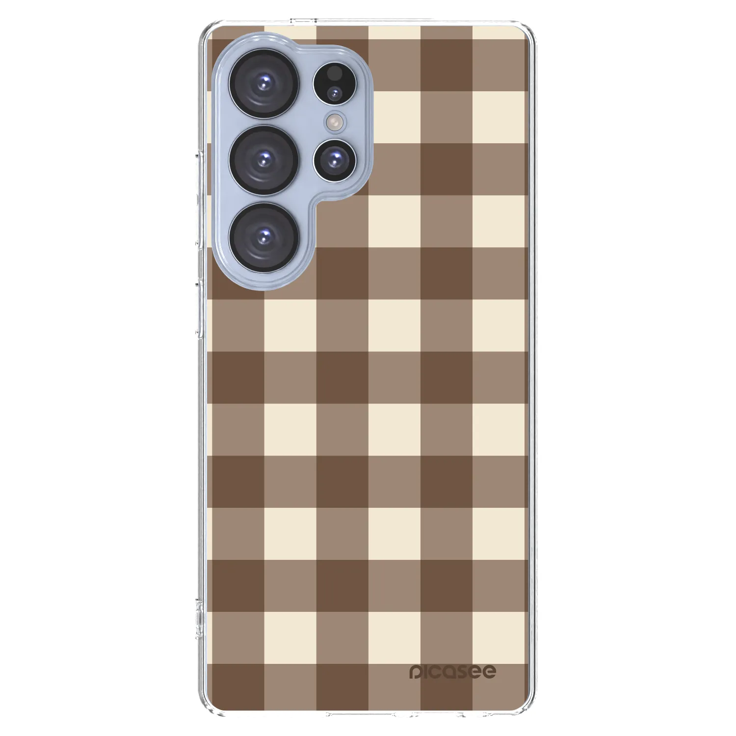 Picasee διαφανής θήκη σιλικόνης Samsung Galaxy S25 Ultra 5G - Brown grid