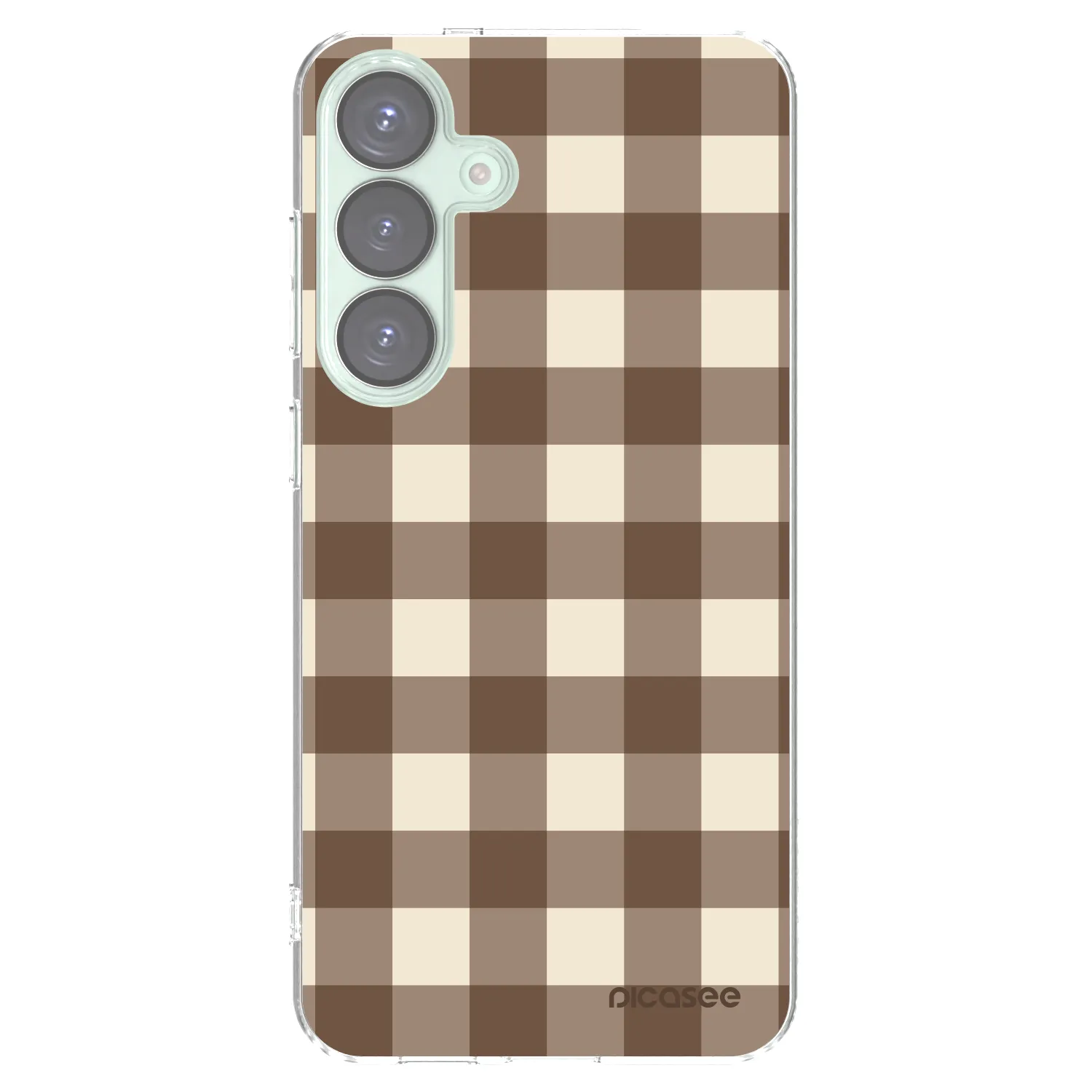 Picasee διαφανής θήκη σιλικόνης Samsung Galaxy S25+ 5G - Brown grid