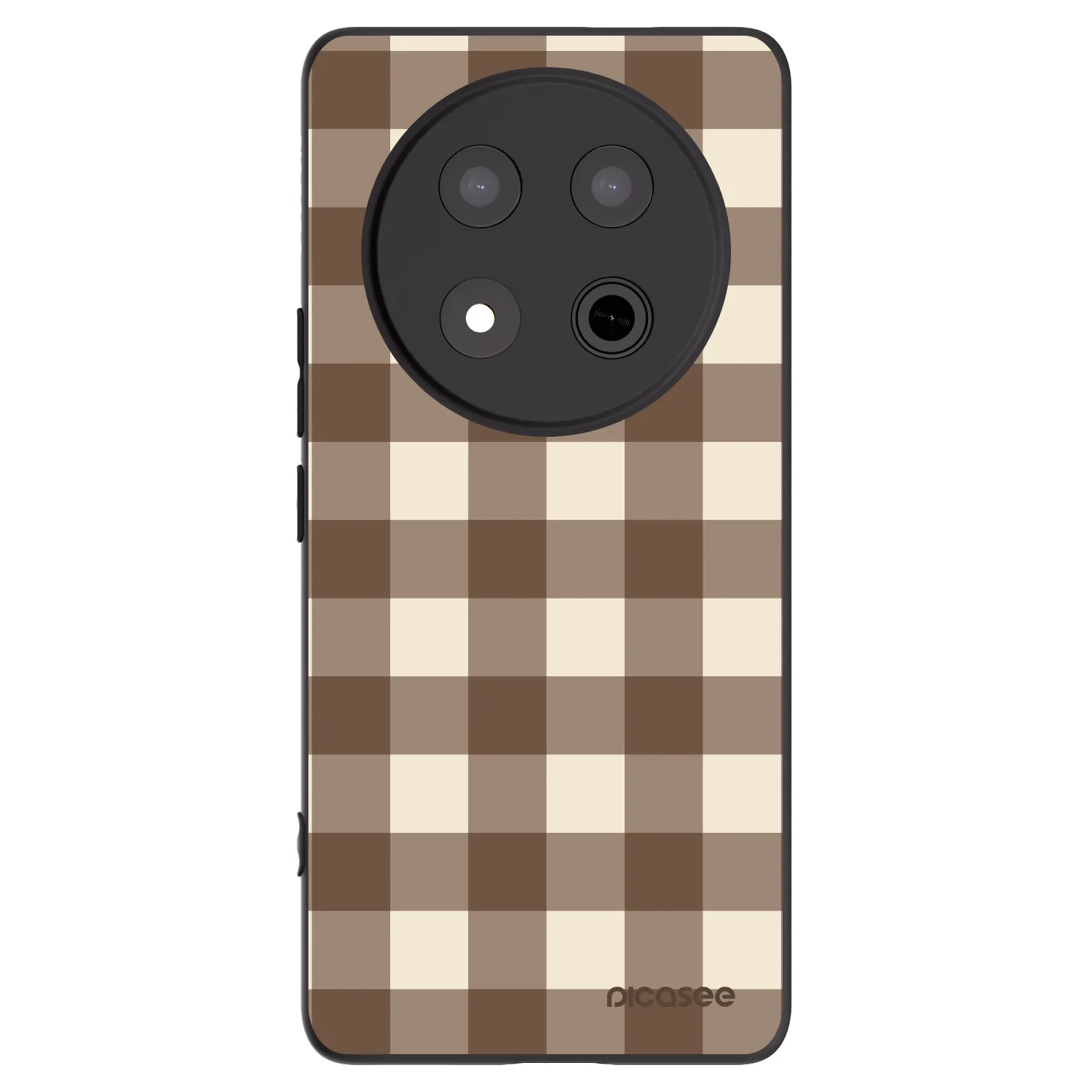 Picasee Μαύρη θήκη σιλικόνης για Honor Magic7 Lite 5G - Brown grid
