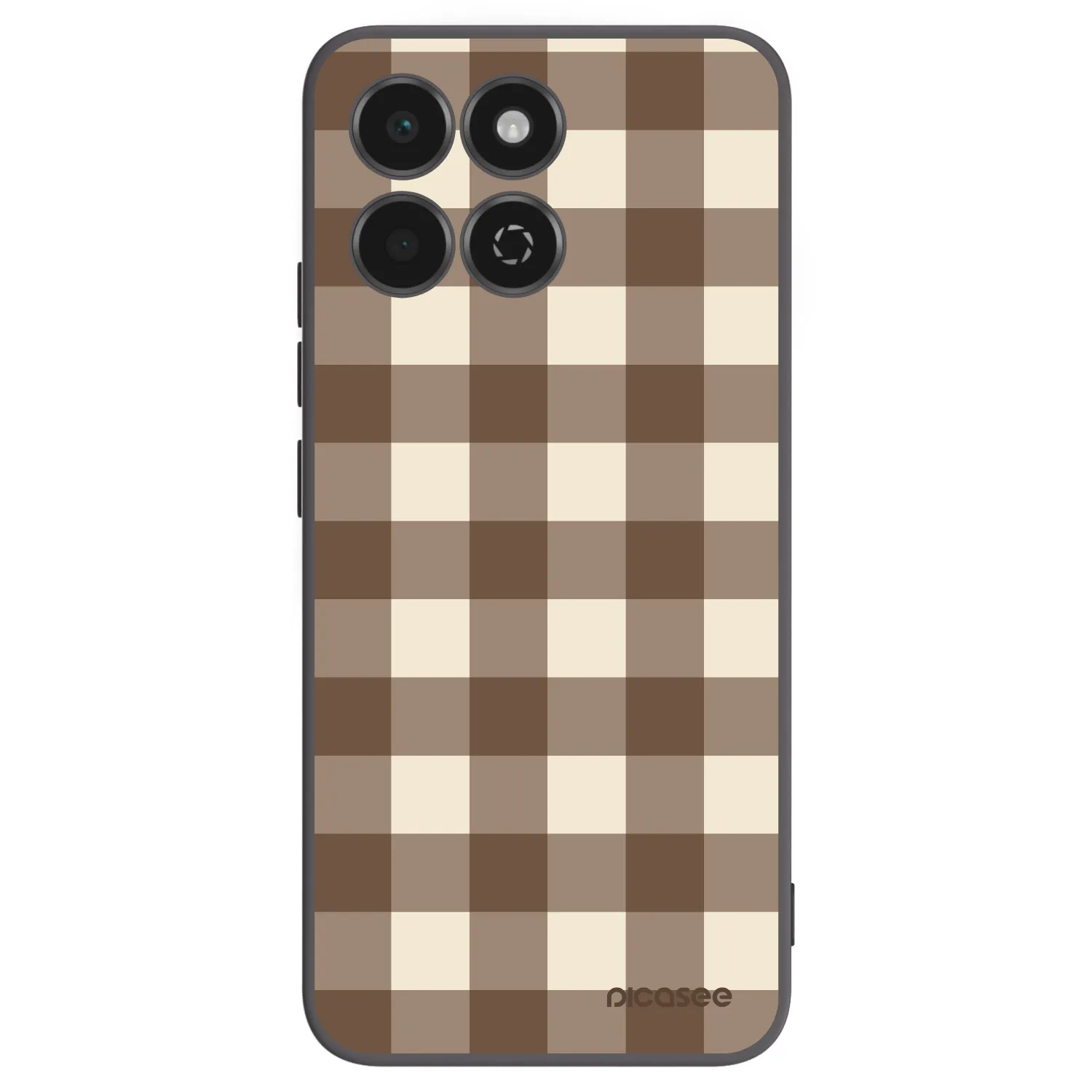 Picasee Μαύρη θήκη σιλικόνης για Honor 200 Smart 5G - Brown grid