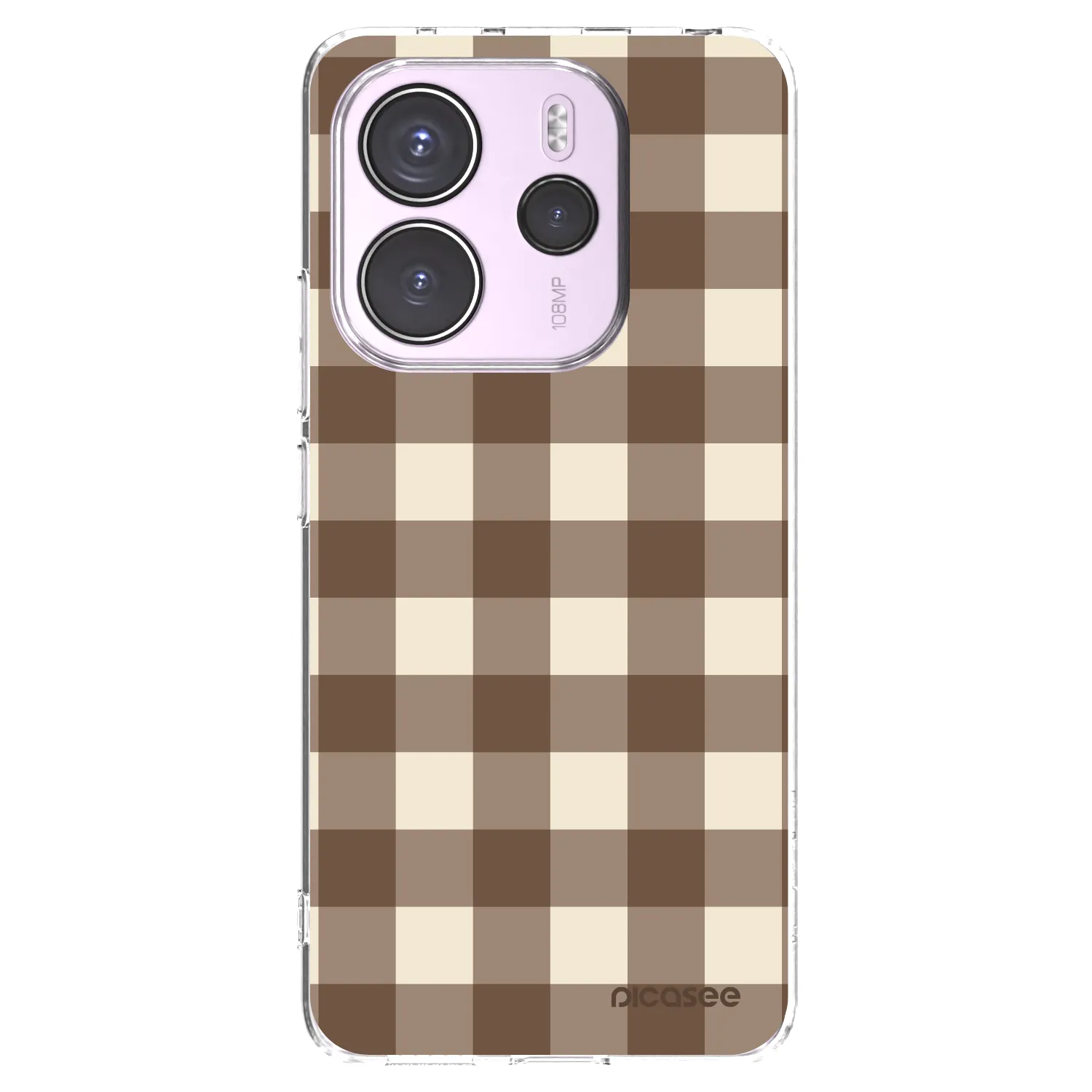 Picasee διαφανής θήκη σιλικόνης Xiaomi Redmi Note 14 4G - Brown grid
