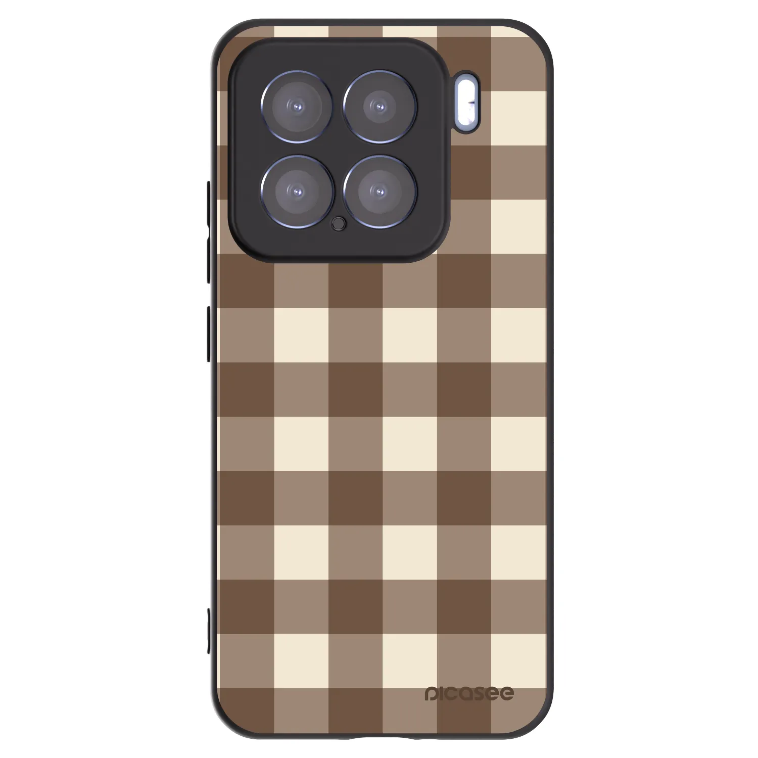 Picasee Μαύρη θήκη σιλικόνης για Xiaomi 15 - Brown grid