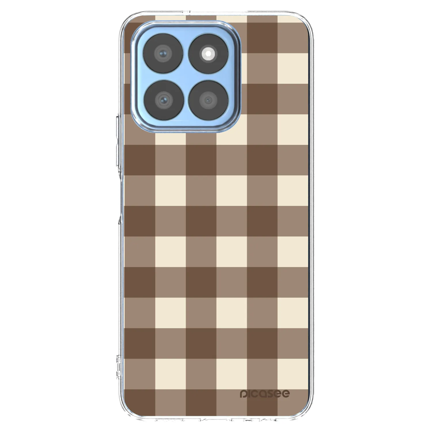 Picasee διαφανής θήκη σιλικόνης Honor X8c - Brown grid