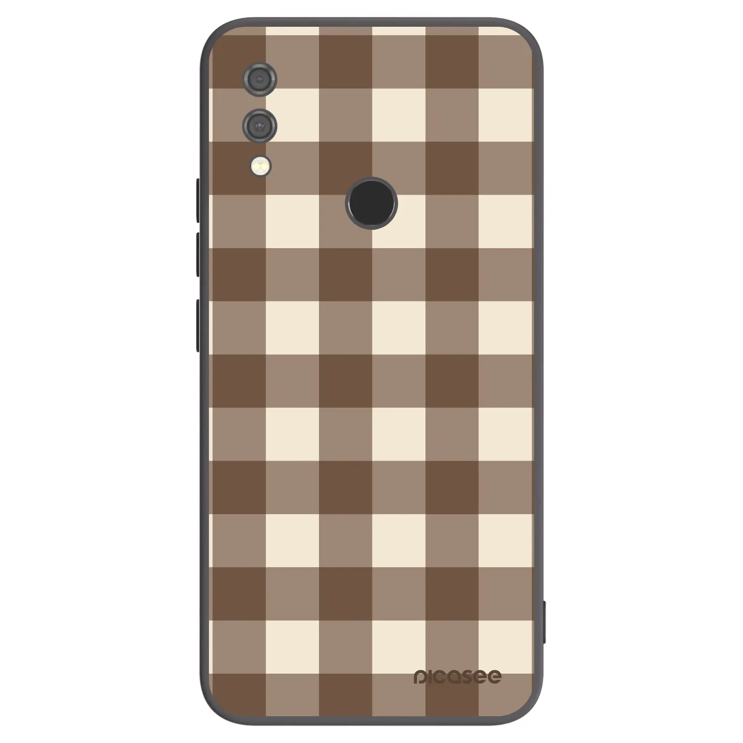 Picasee Μαύρη θήκη σιλικόνης για Xiaomi Redmi Note 7 - Brown grid
