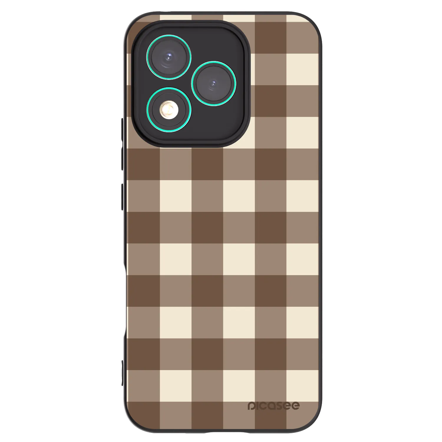 Picasee Μαύρη θήκη σιλικόνης για Honor 400 Lite 5G - Brown grid
