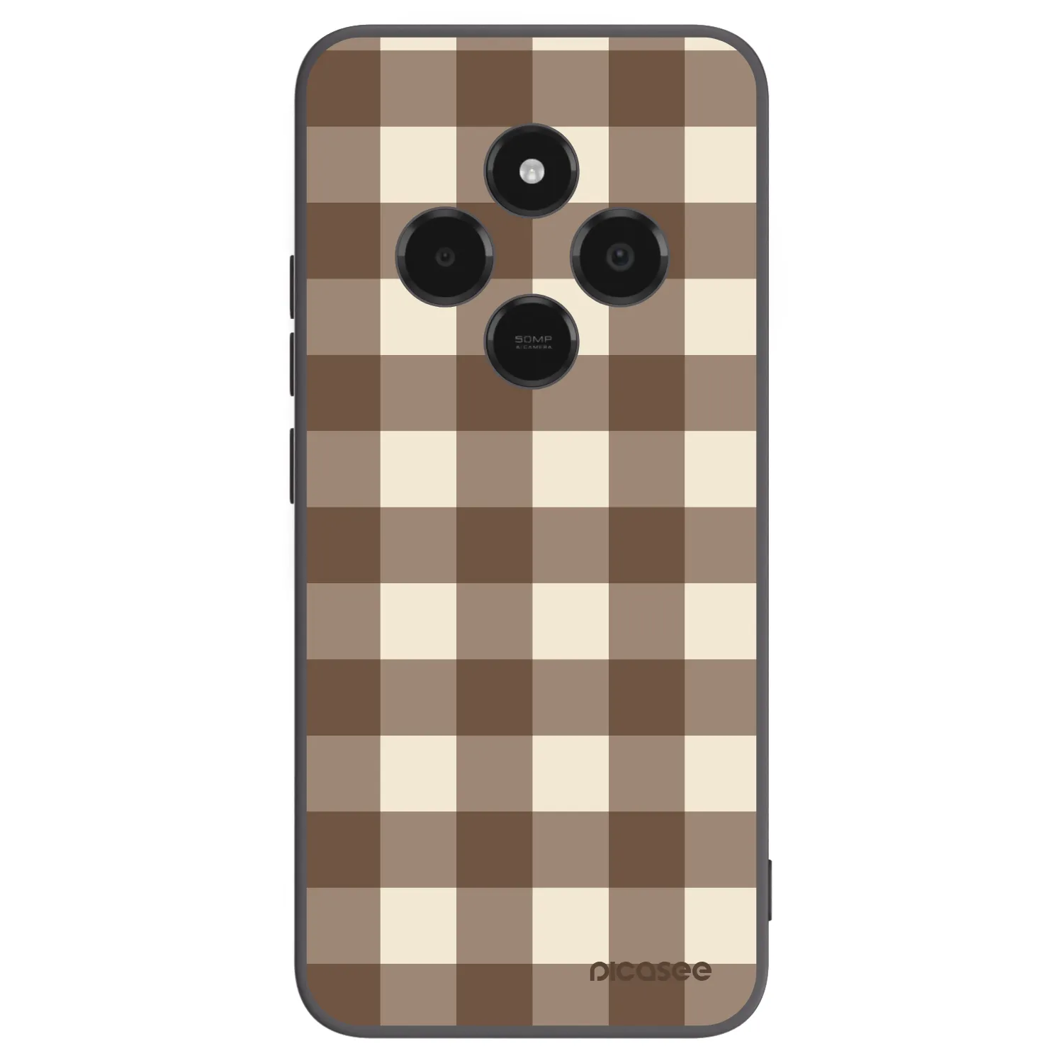 Picasee Μαύρη θήκη σιλικόνης για Xiaomi Poco C75 - Brown grid